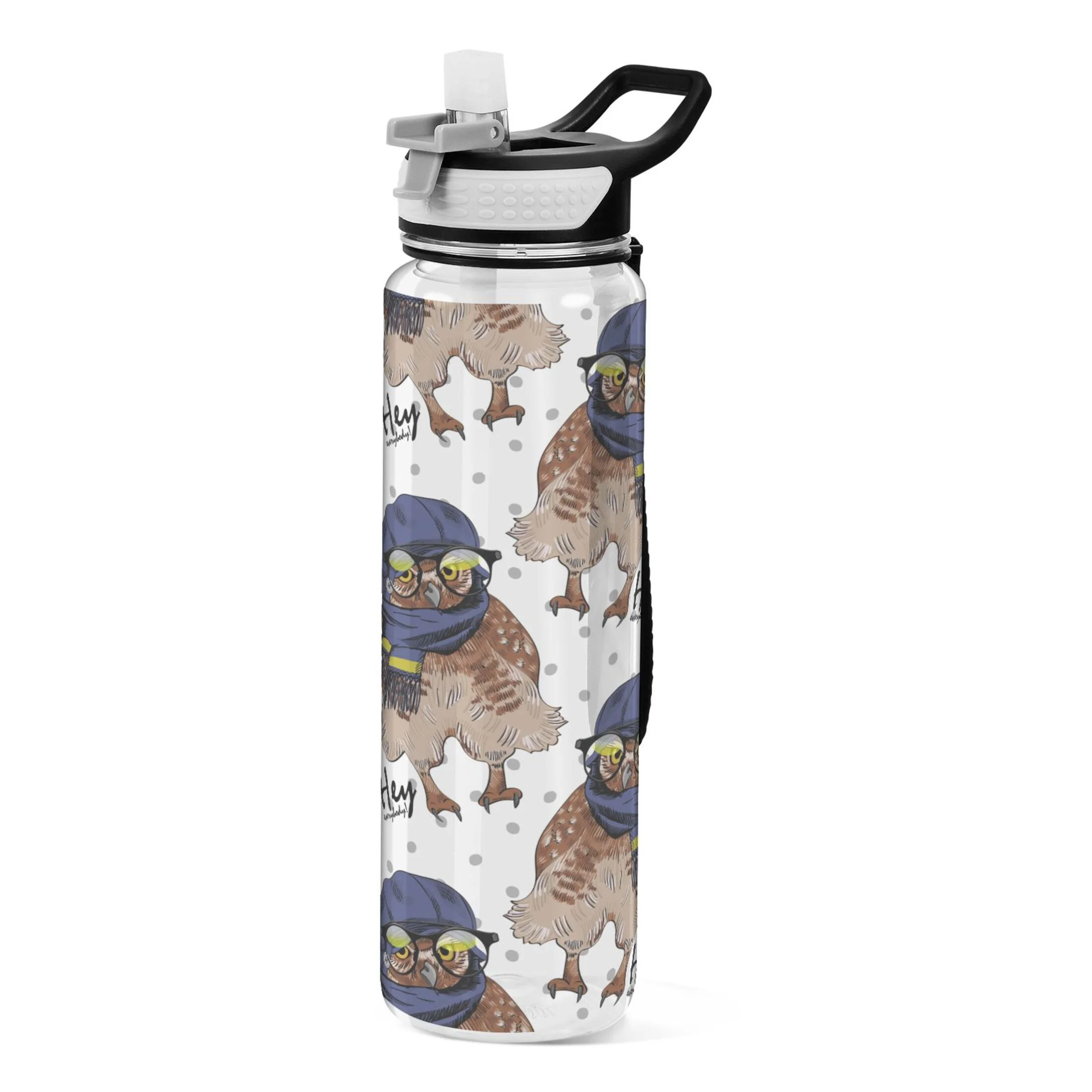 Cool Owls 32oz Water Bottles with Straw Tritan Leakproof Sports Bottle BPA Free Clear for Fitness Gym Swimming Cycling