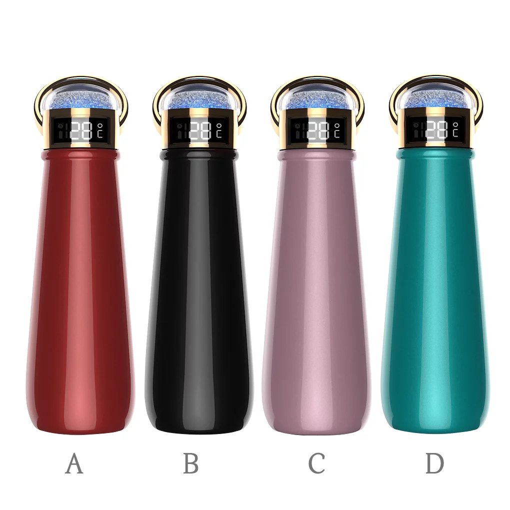 420ml Water Bottle Smart Cup Stainless Temperature Display Travel Cup For Cycling Gym Office Business Gift No.02
