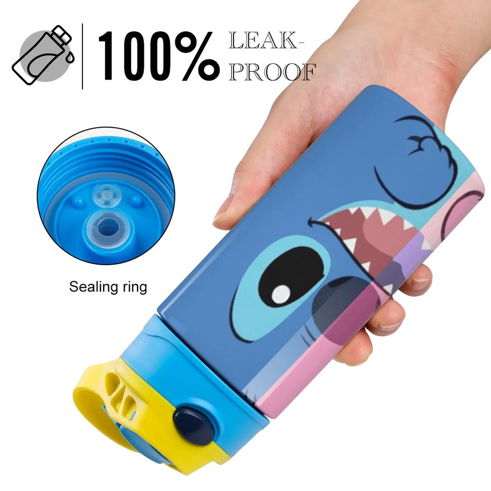 Stitch Children's Water Bottle Vacuum Insulated Stainless Steel Cup With Straw Toddler Thermoses