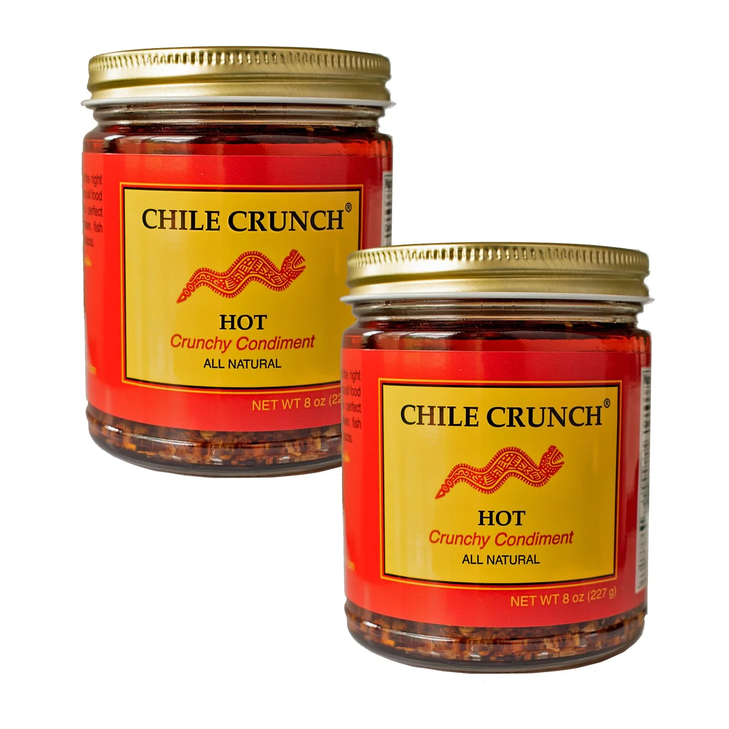 Chile Crunch-A Crunchy All Natural Spicy Condiment Hot Flavor 2 Jar