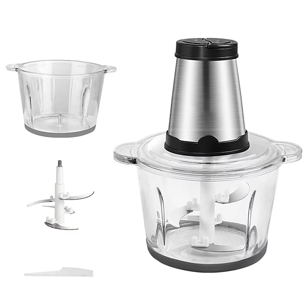 Anself Electric Meat Grinder 2L Large Household Capacity Stainless Steel 2 Gears 250W High Power Kitchen Cooker Blender