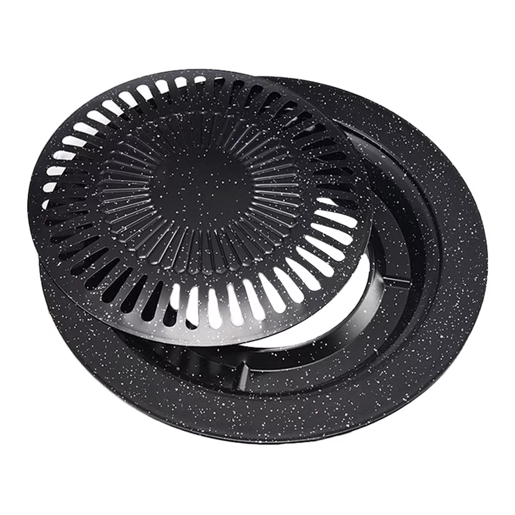 Round Frying Pan Home Roaster Trays Creative Double Tired Enamel Bakewares