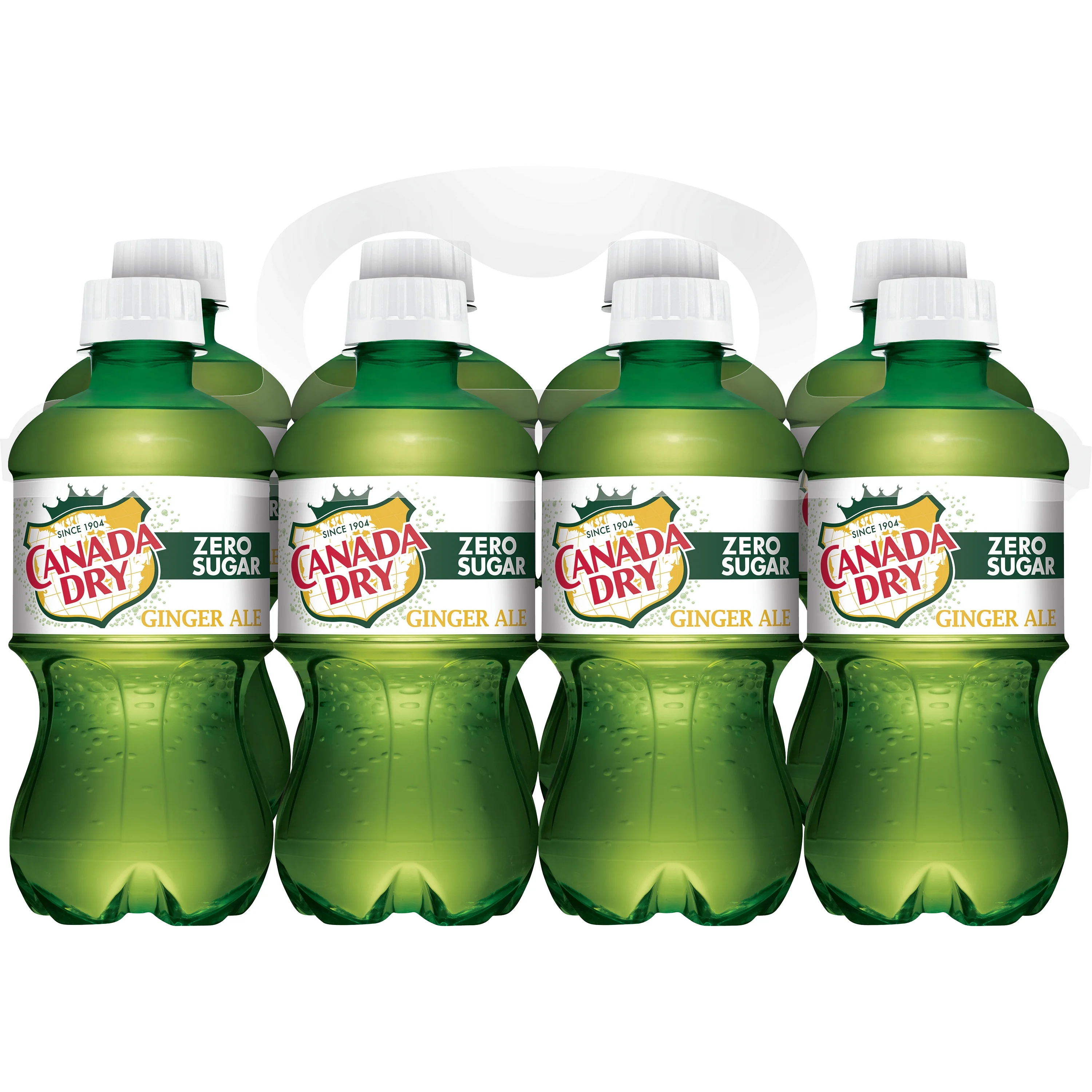 Canada Dry Zero Sugar Ginger Ale Soda Pop, 12 fl oz, 8 Pack Bottles