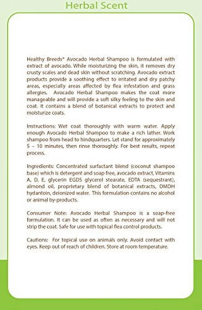 Healthy Breeds 840235157571 Gordon Setter Avocado Herbal Dog Shampoo
