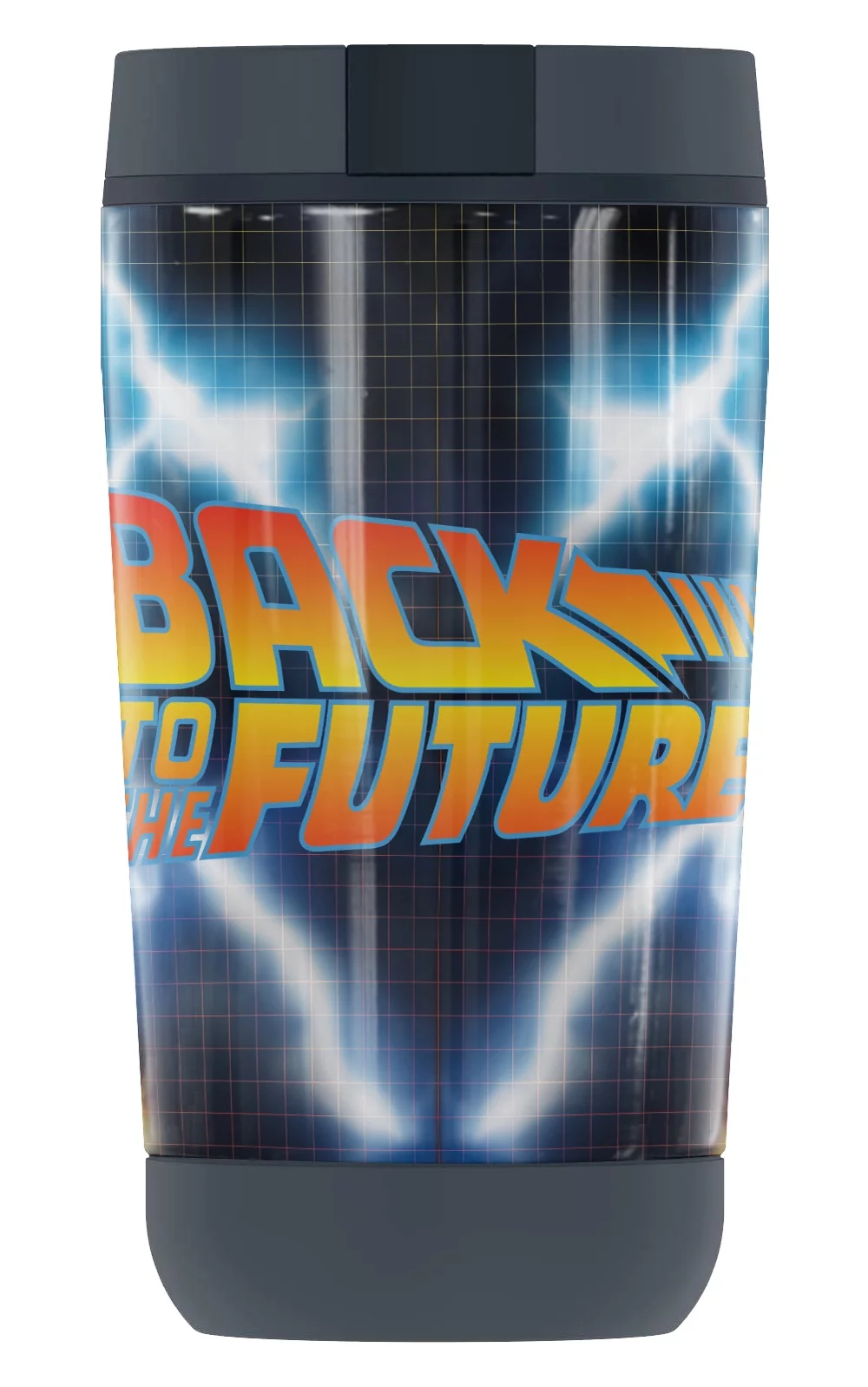 Back To The Future Delorian Flames And Lightning GUARDIAN COLLECTION BY THERMOS Stainless Steel Travel Tumbler, Vacuum insulated & Double Wall, 12 oz.