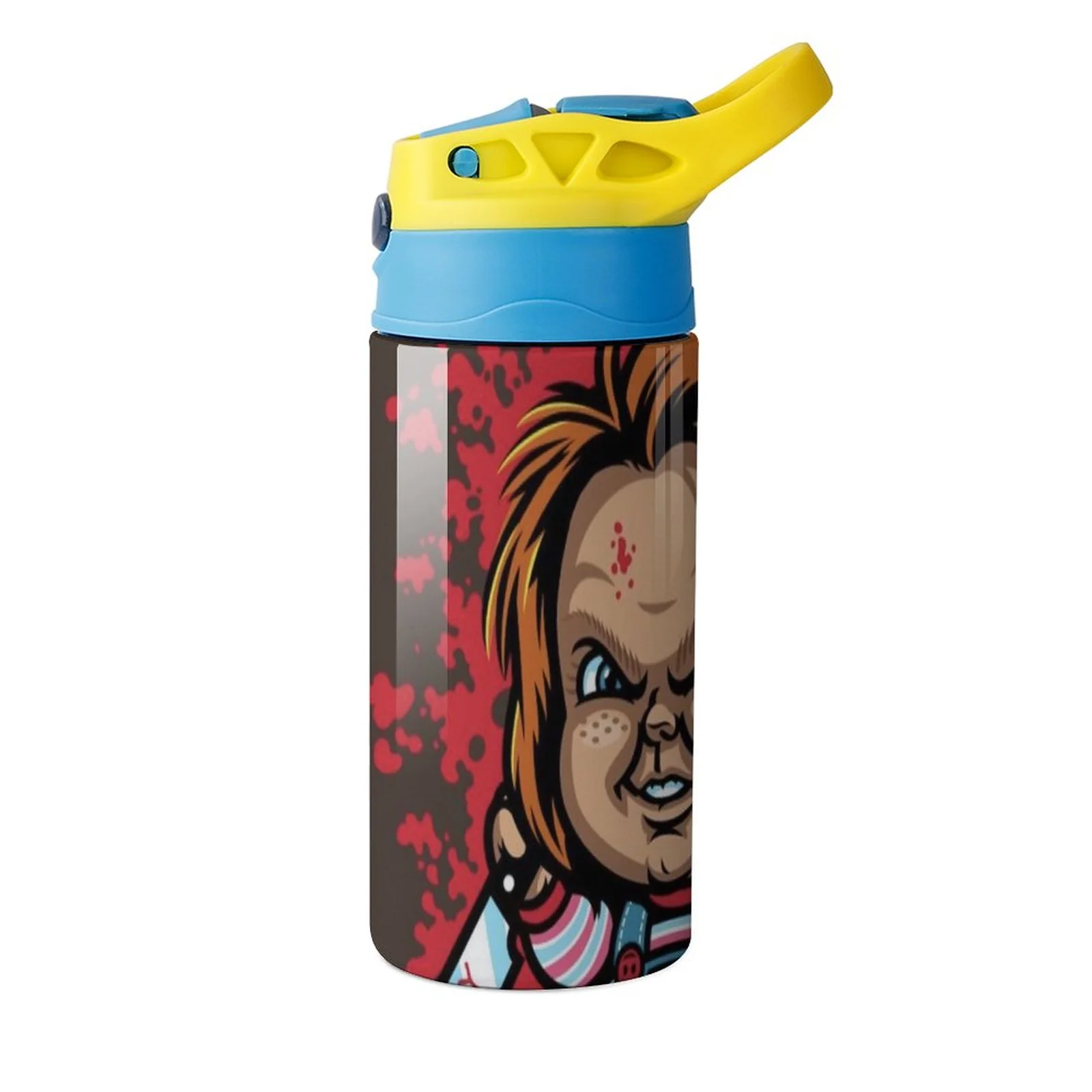 Chucky Movie Kid's Insulated Water Bottle With Straw Vacuum Stainless Steel Cup Leak-Proof Children Toddler Thermoses