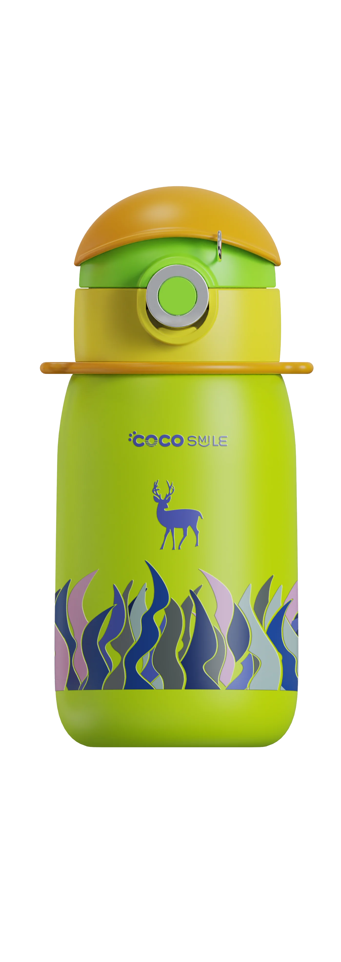 Coco Cap Deer Straw Thermos Cup (Lime Green)