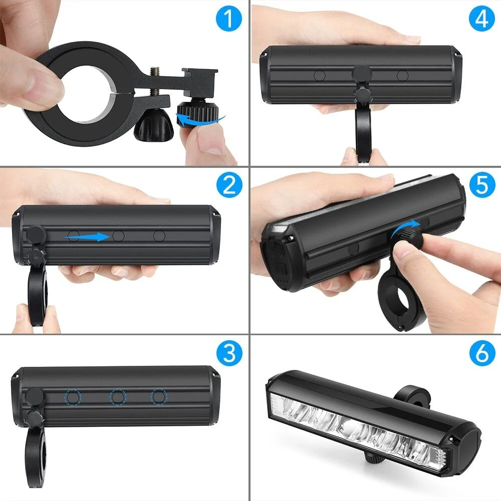 Bicycles Light Front 8000mAh Waterproof Flashlight USB Charging Road Lamp