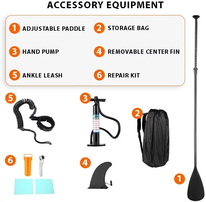 ASA TECHMED 10' Inflatable Stand Up Paddle Board SUP - Adjustable Paddle, Carrying Bag