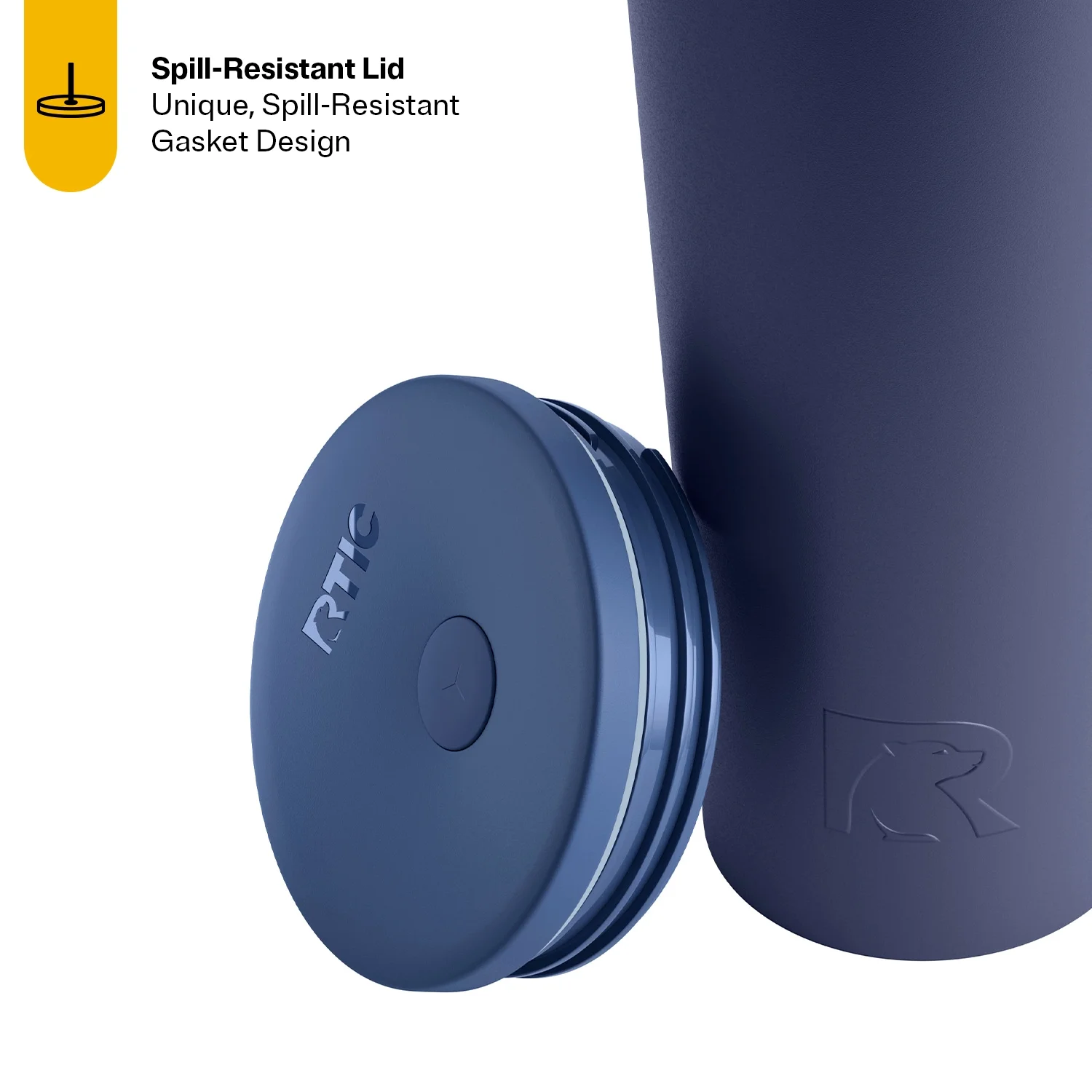 RTIC 28 oz Ceramic Lined Everyday Tumbler, Spill-Resistant Straw Lid, Navy