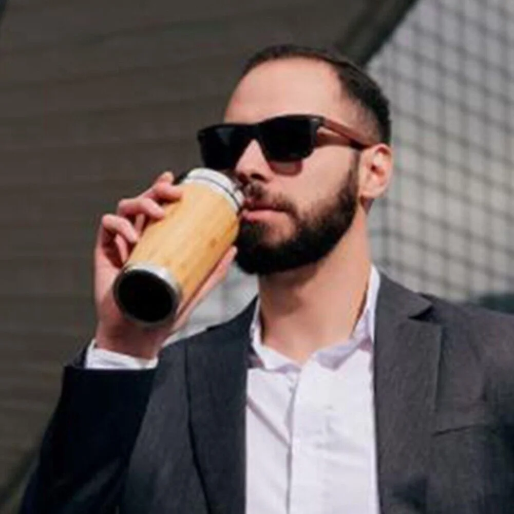 Yuri Water Bottle 1pcs Bamboo&Stainless Steel Leak Proof Non-Toxic High Quality