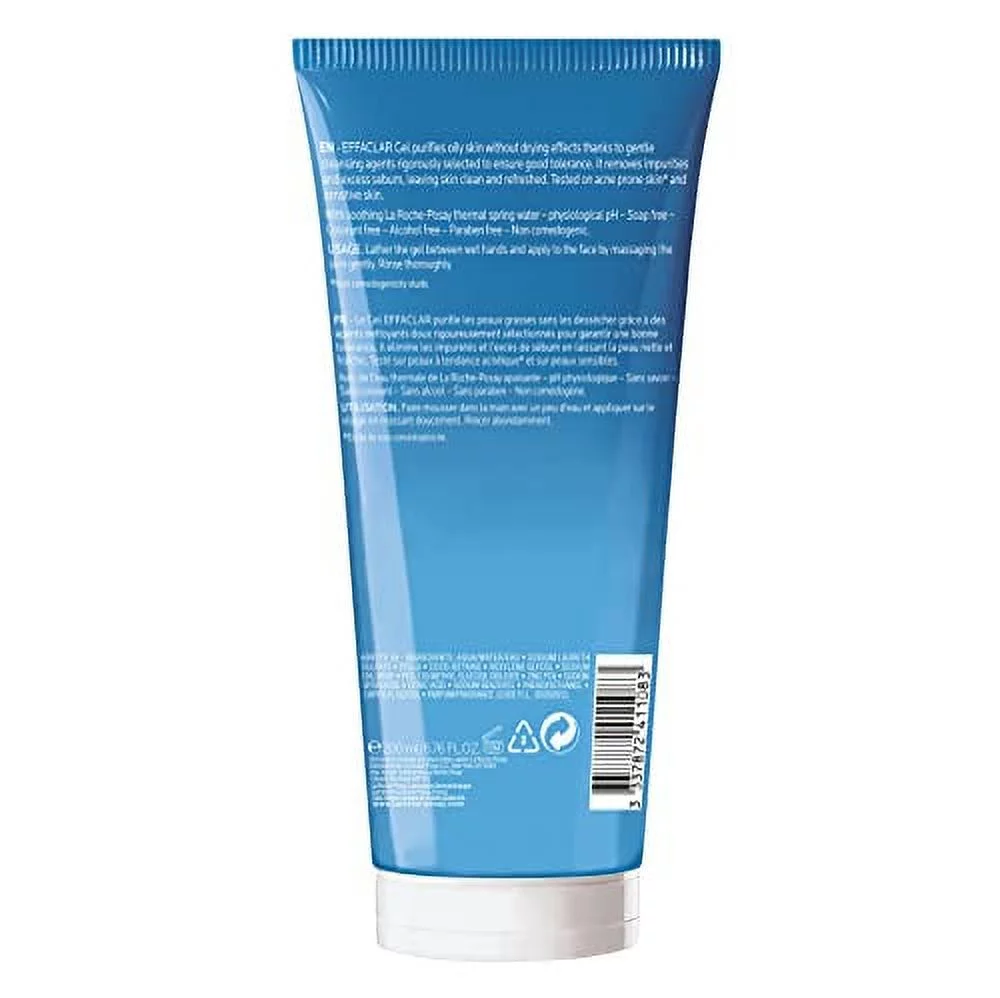 La Roche-Posay Effaclar Purifying Foaming Gel Cleanser for Oily Skin, Alcohol Free Acne Face Wash, Oil Absorbing Deep Pore Cleanser, Oil Free, Light Scent and Safe for Sensitive Skin