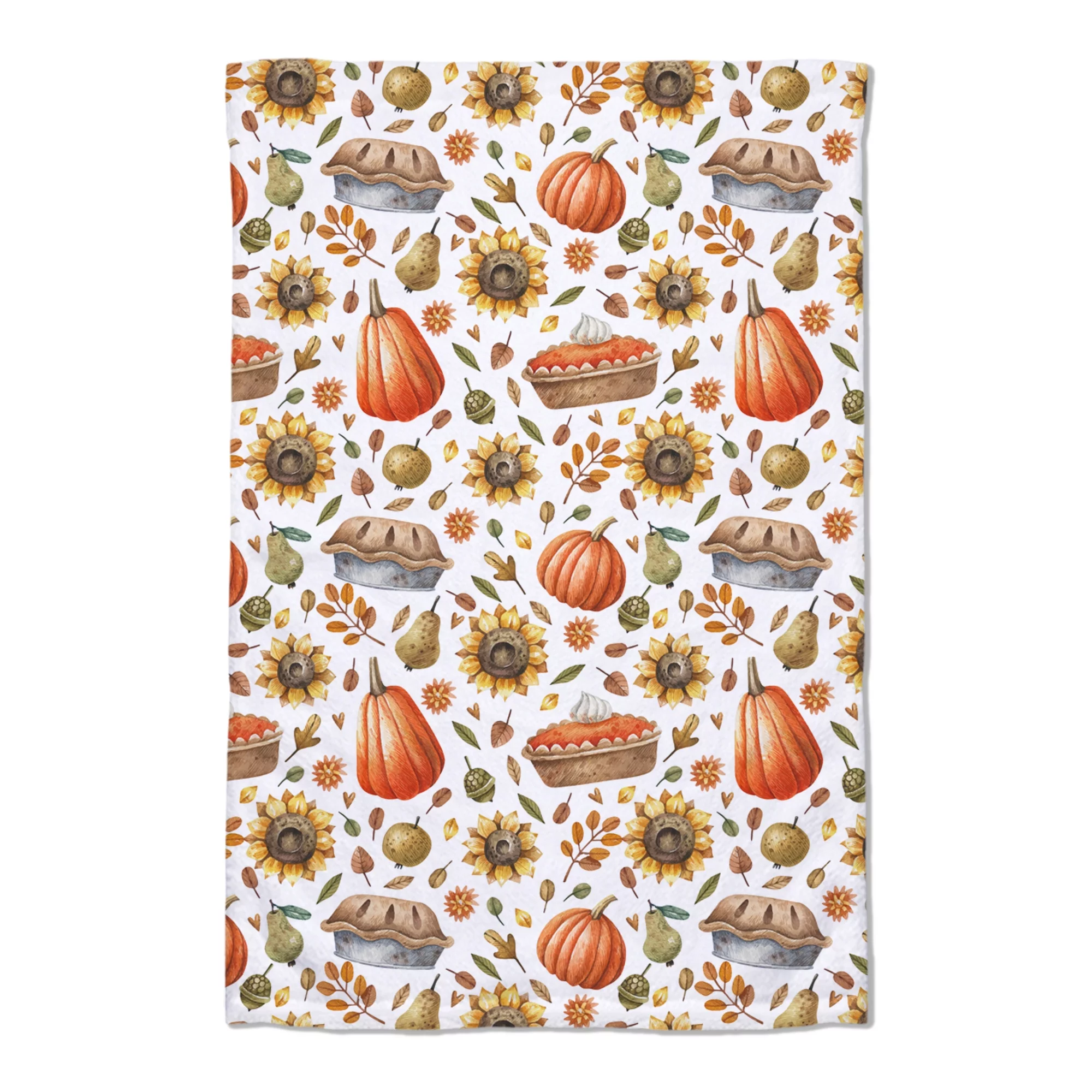 Ashton Pumpkin Pies & Sunflowers Kitchen Towels & Mat Set ( 3 Piece ) Fade Resistant