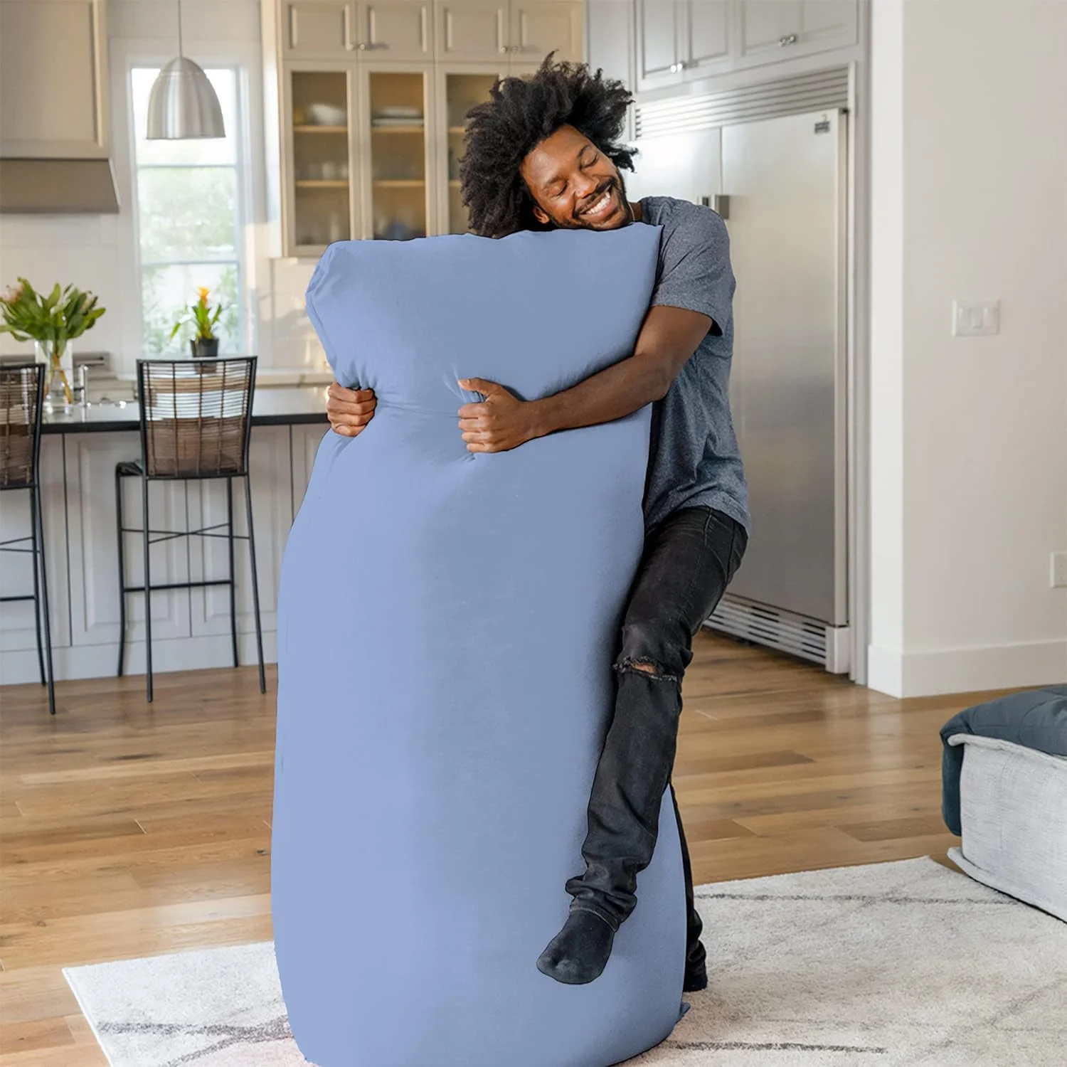 Max 6 Foot Giant Bean Bag Chair Bed Lounger For Adults, Kids And Teens With Filling, Extra Large, Oversized, Big, Huge, Plush, Sensory Beanbag Couch Sofa Sack, Washable Cover, Rain