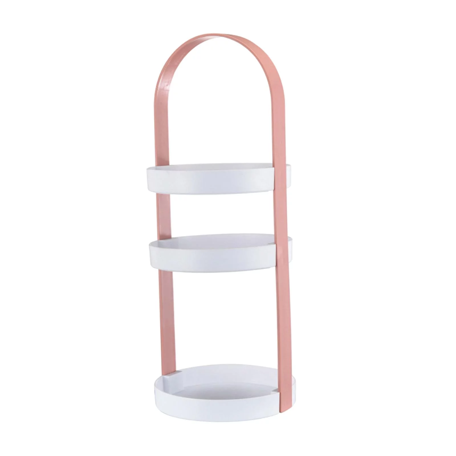 Desk Cosmetics Stand Vanity Trays 3 Layer Home Storage and Display Coffee Table Stand Bathroom Rack Organizer Spice Rack Organizer for Home Pink