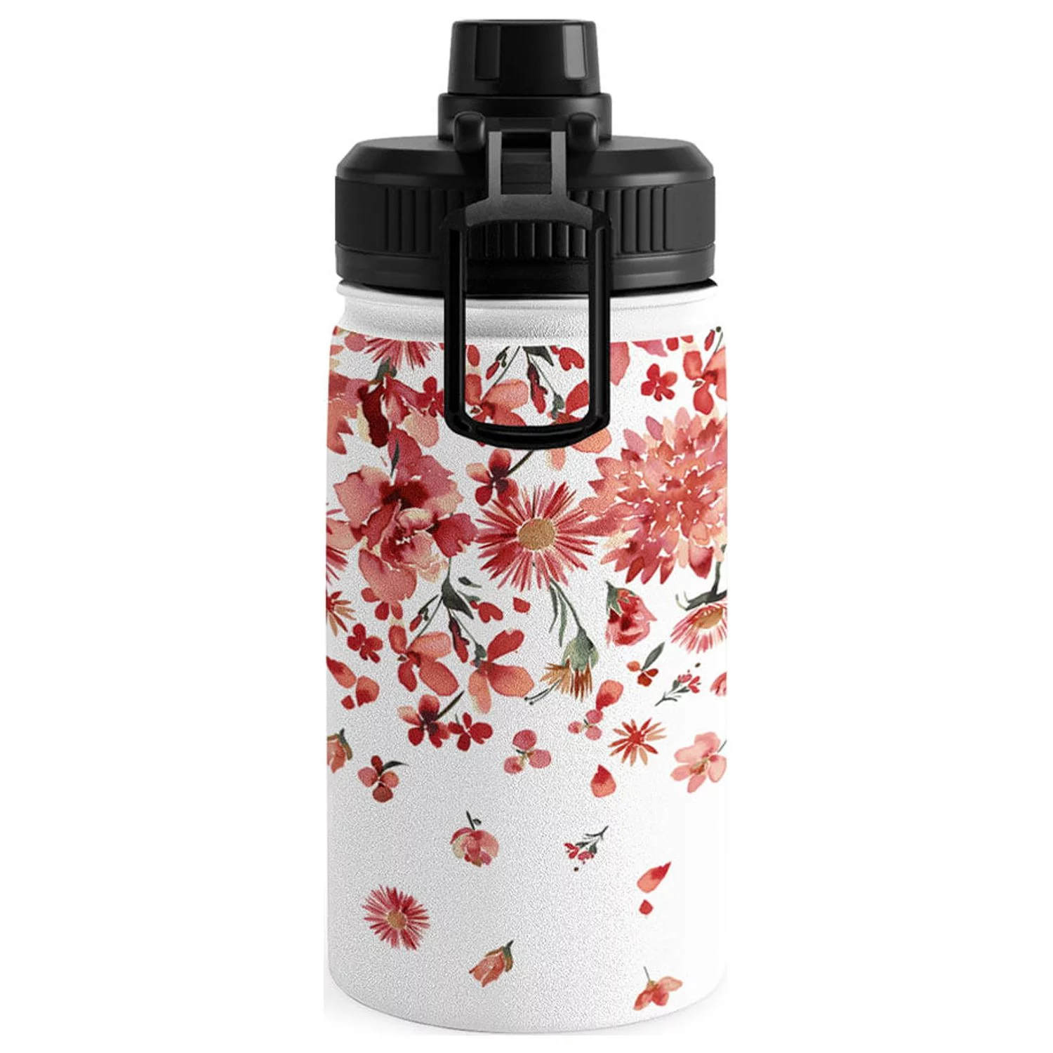 Society6 Ninola Design Prairie flowers countryside Red Water Bottle 12 oz