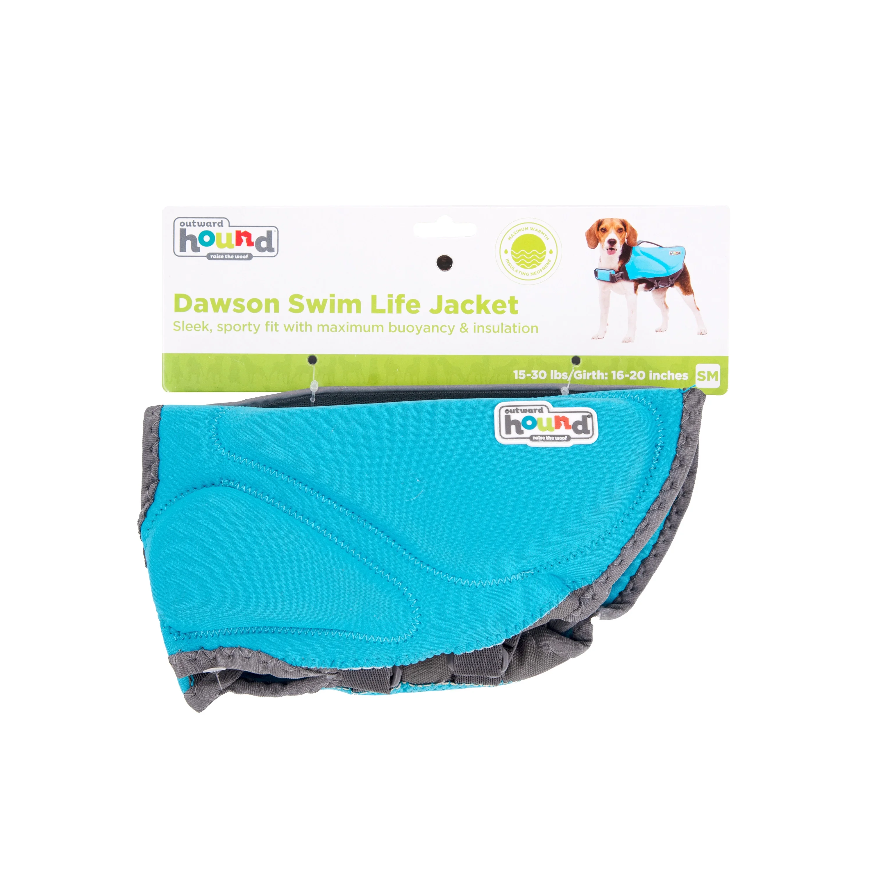 Outward Hound Dawson Swim Dog Life Jacket, Blue, Small