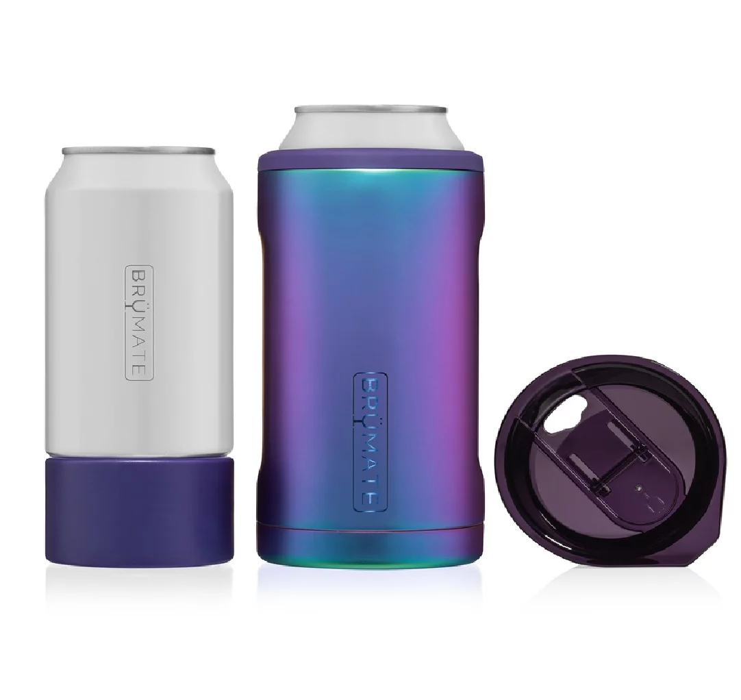BruMate Hopsulator Trio 16 oz 3-in-1 Dark Aura BPA Free Vacuum Insulated Tumbler