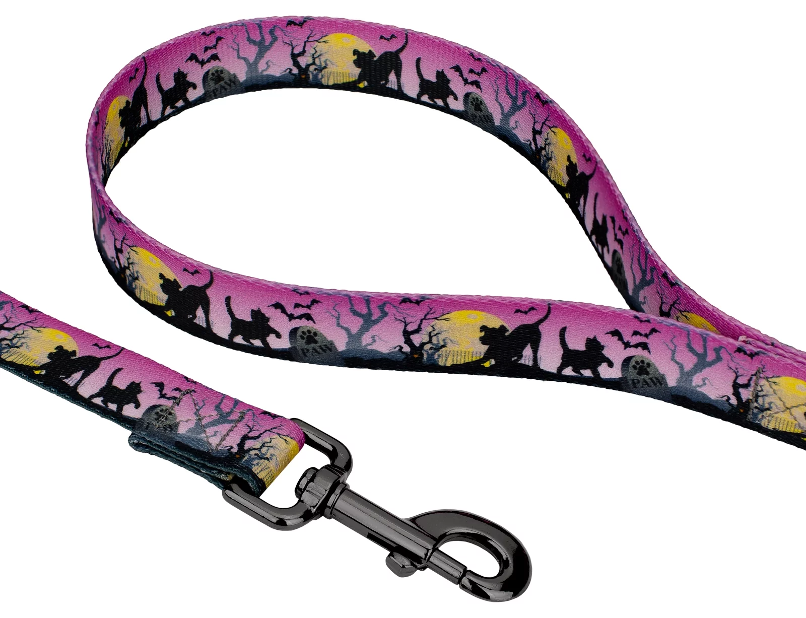 Country Brook Design® 5/8 inch Graveyard Gunmetal Dog Leash - 6 Foot