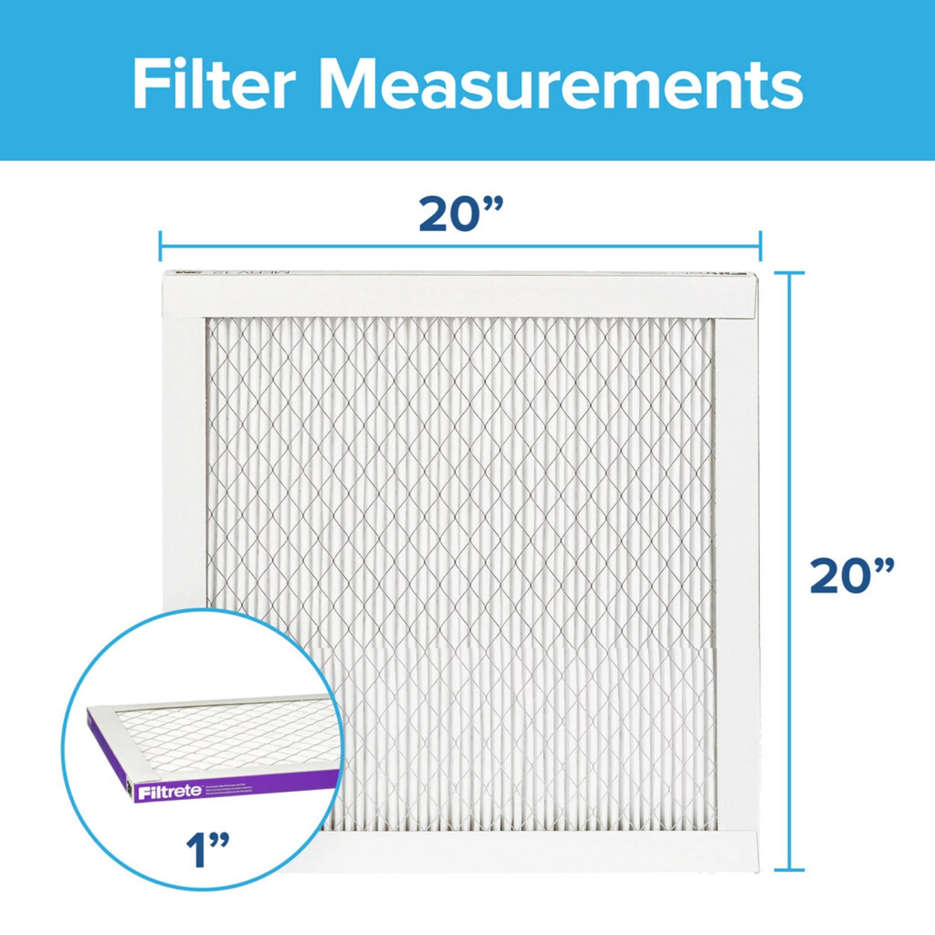 Filtrete 20x20x1 Air Filter, MPR 1500 MERV 12, Advanced Allergen Reduction, 4 Filters