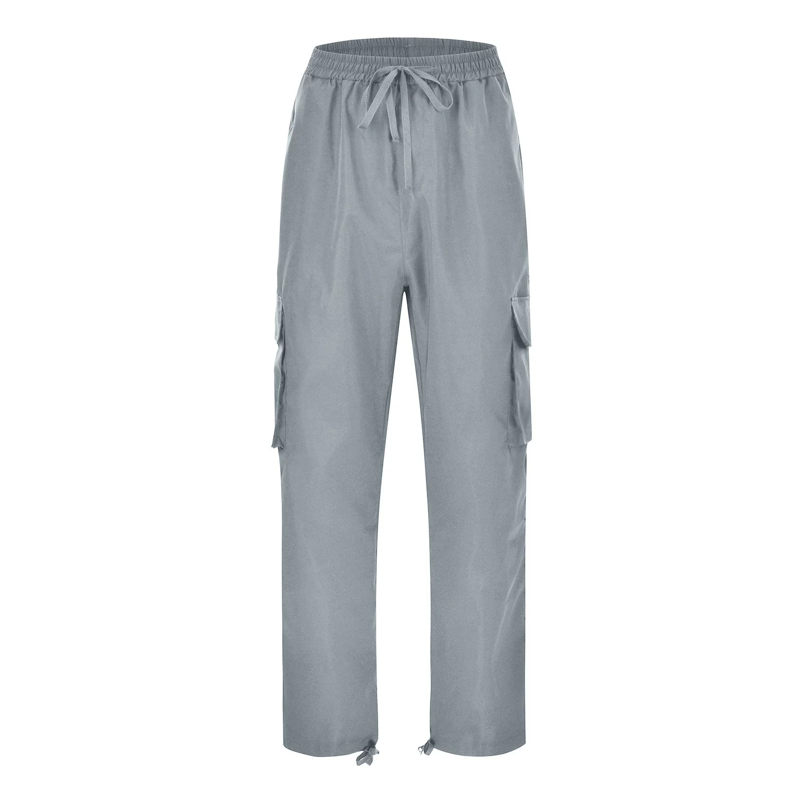 GLVSZ Cargo Pants for Men Casual High Waisted Wide Leg Stretch Cotton Pants Open Bottom Work Wear Outdoor Hiking Trousers with Multi Pockets