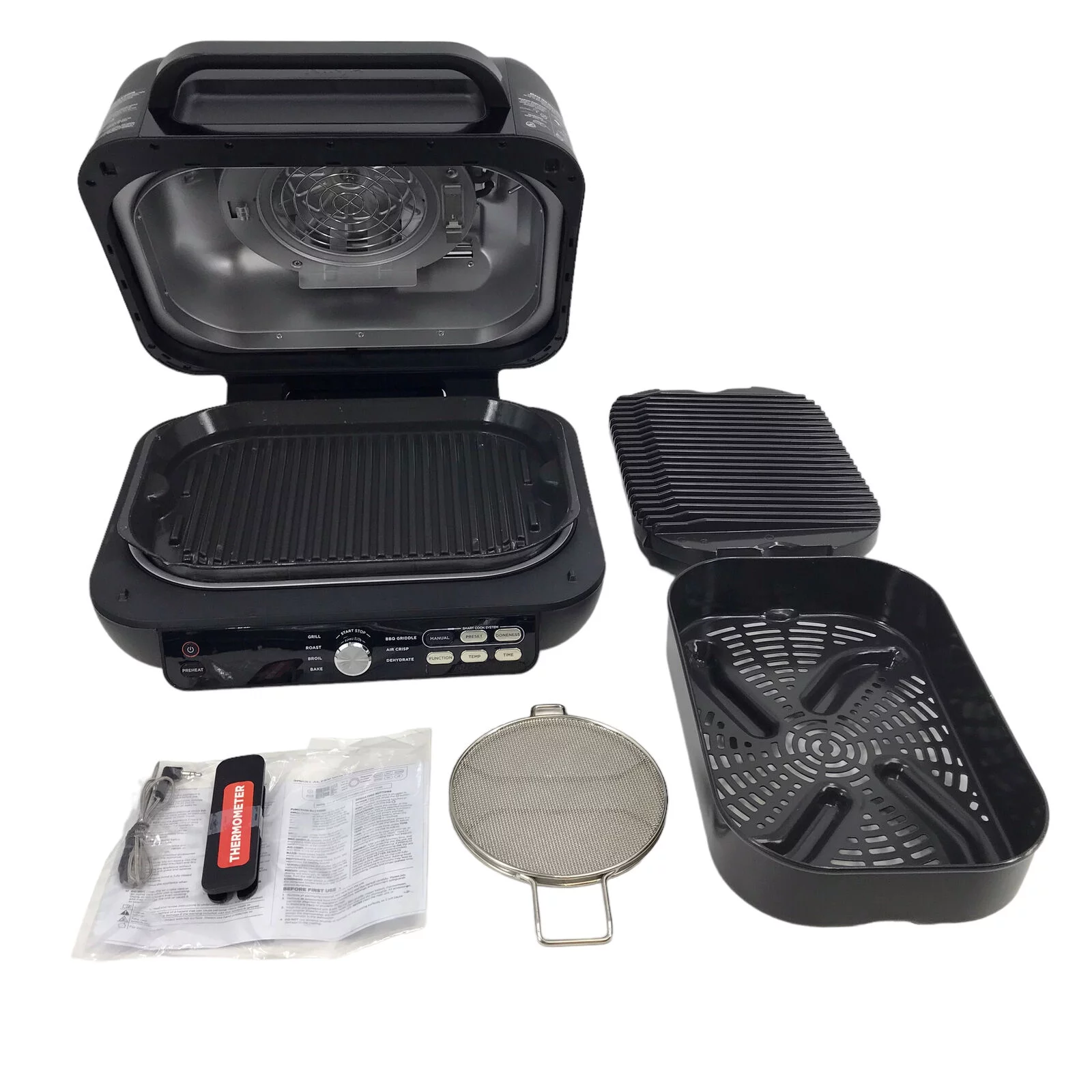 Ninja FG551 Foodi Smart XL 6-in-1 Indoor Grill with 4 QT Air Fryer #U4620 Used