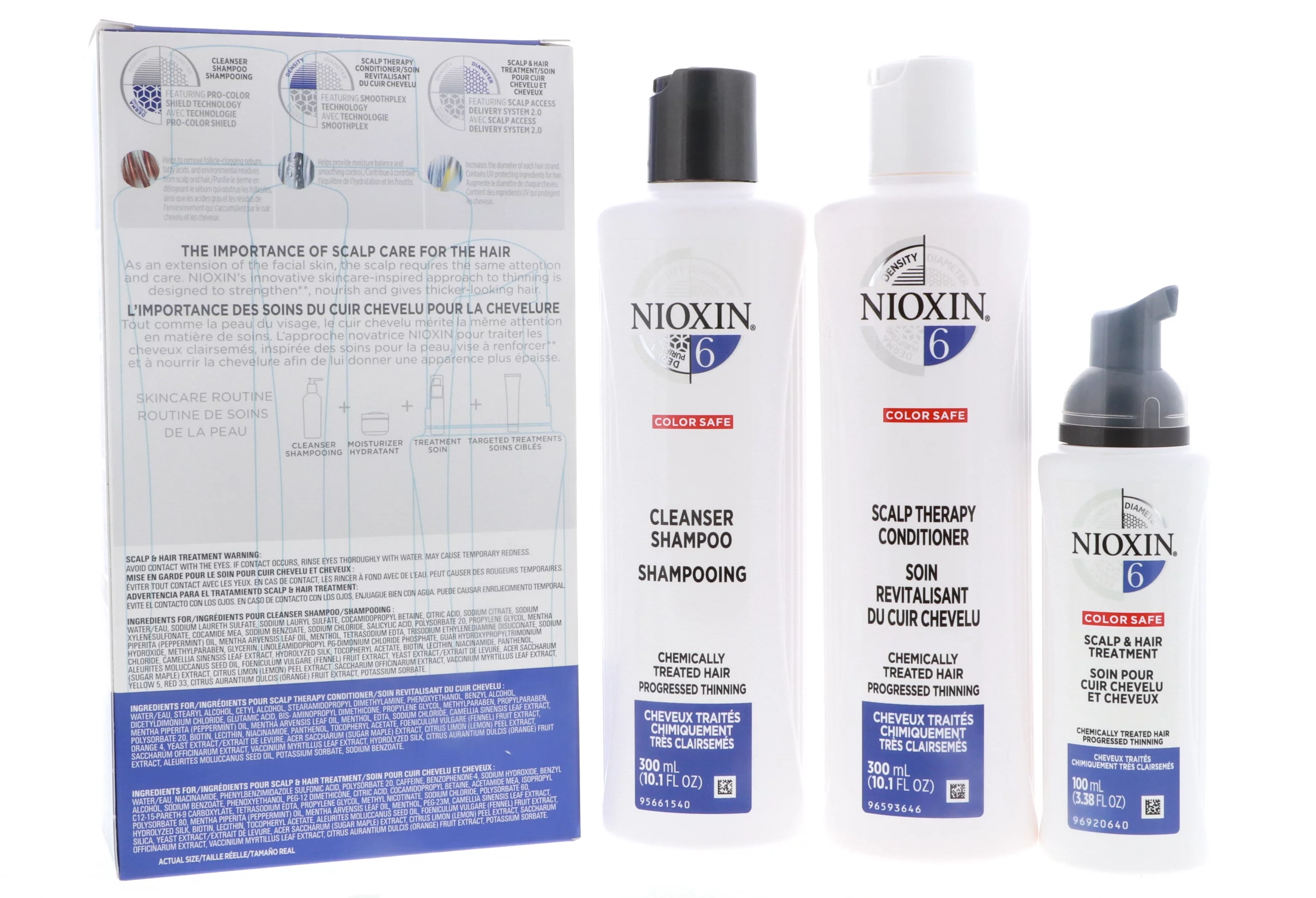 Nioxin System 6 Trio: Cleanser Shampoo 10.1 oz , Scalp Therapy Conditioner 10.1 oz , Scalp & Hair Treatment 3.38 oz