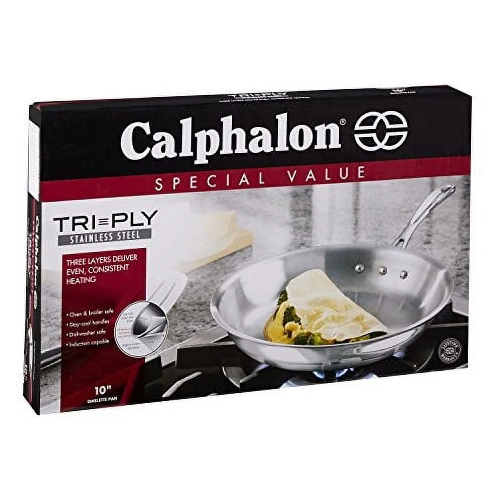 Calphalon Tri-Ply Stainless Steel 10-Inch Omelette Fry Pan