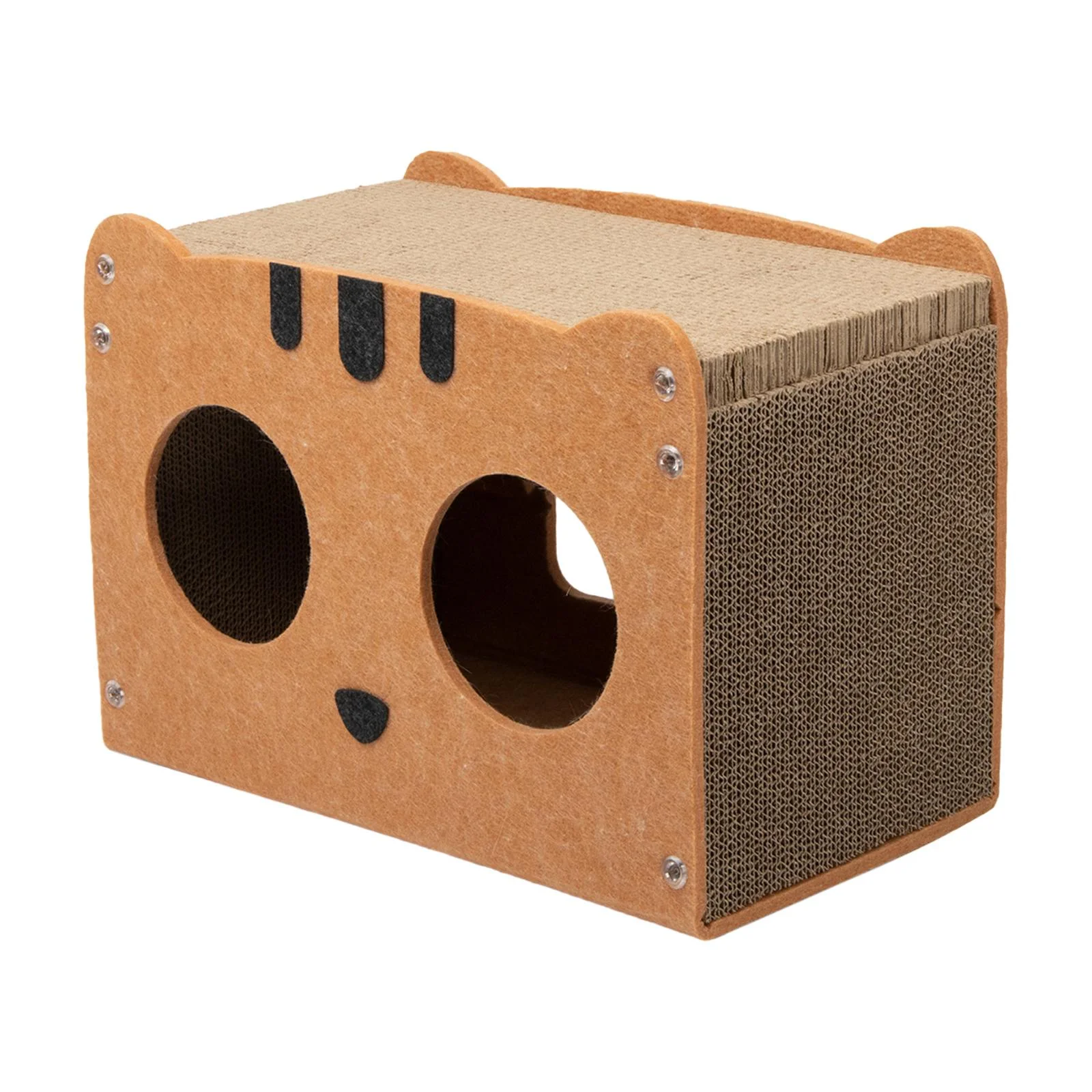 oshhnii Cat Cardboard House Furniture Protector Cat Scratcher Pad for Grinding Claws Yellow