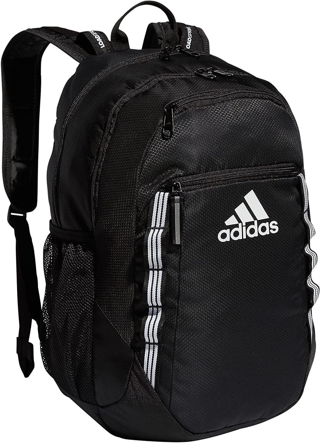 adidas Excel 6 Backpack, Black/White 3 Stripe Webbing, One Size One Size Black/White 3 Stripe Webbing