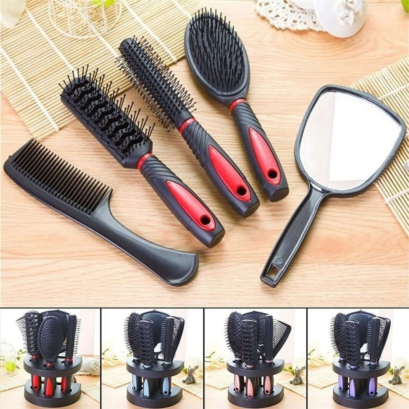 Nyidpsz 5Pcs Hair Brush Comb Set with Shelf Hair Styling Tools Hairdressing Combs Set Gift Professional Salon Products Brush