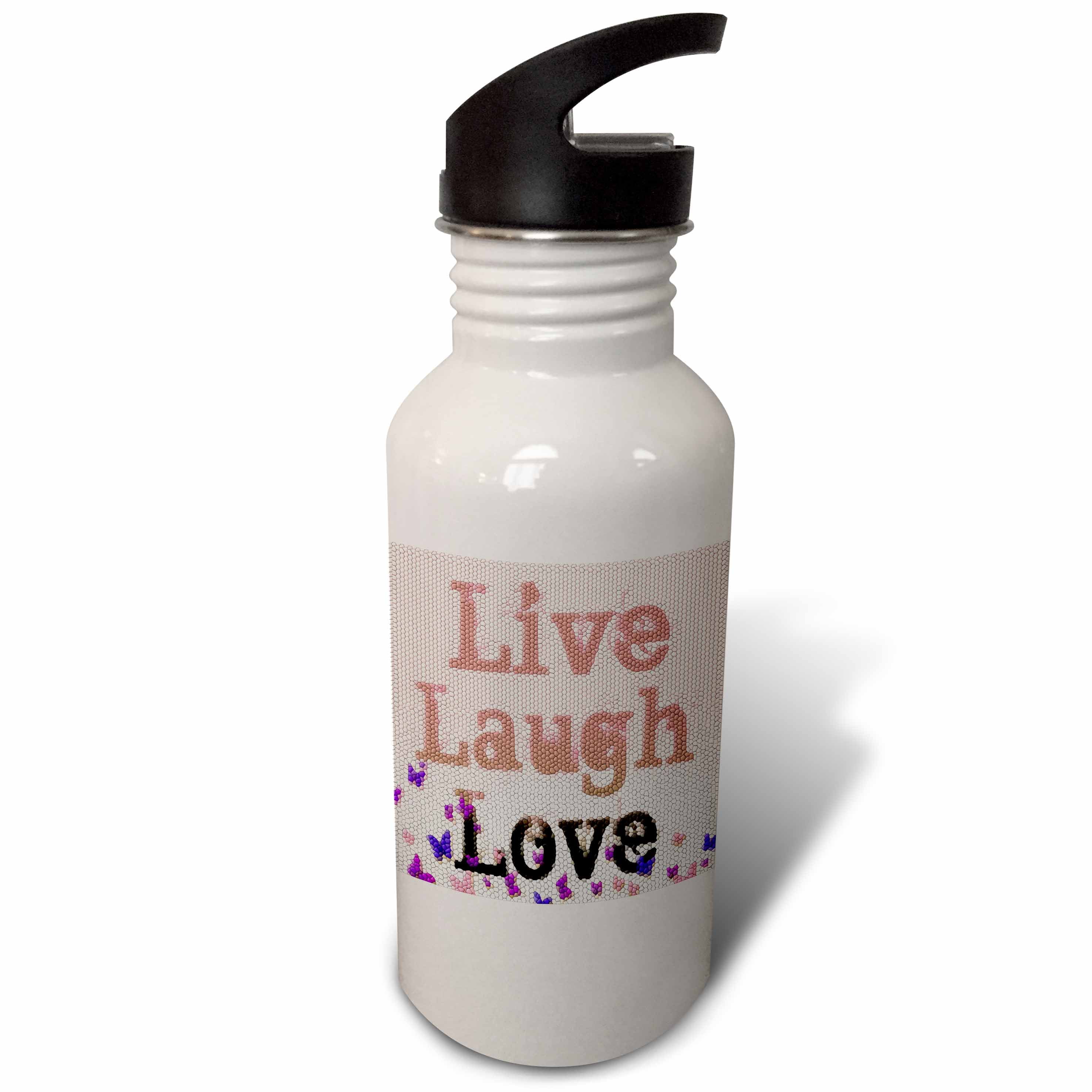 Live, Laugh, Love Small Tiles- Inspirational Art- Motivational 21 oz Sports Water Bottle wb-40128-1