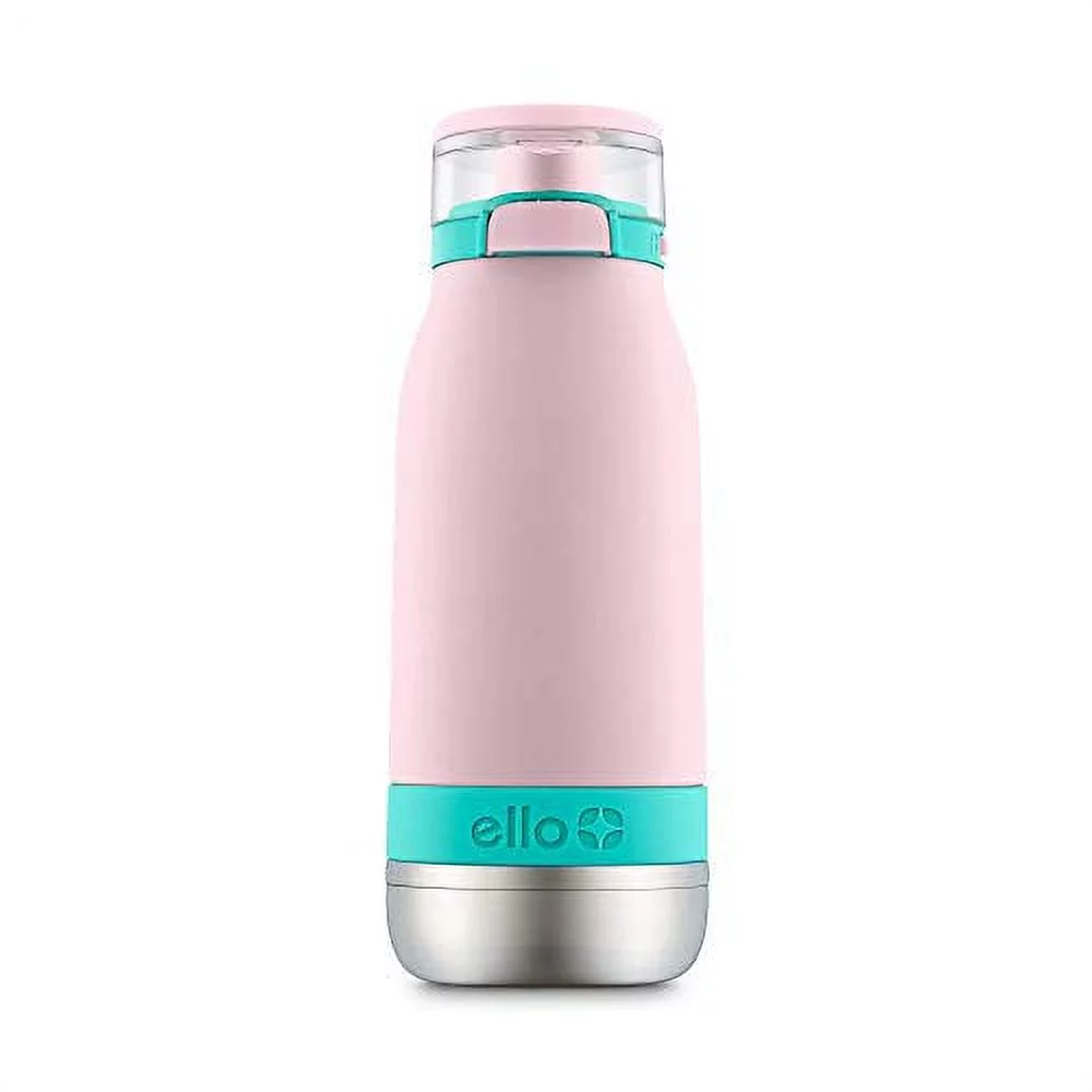 New Ello Emma Vacuum Insulated Stainless Steel Water Bottle with , 14oz, Cotton Candy