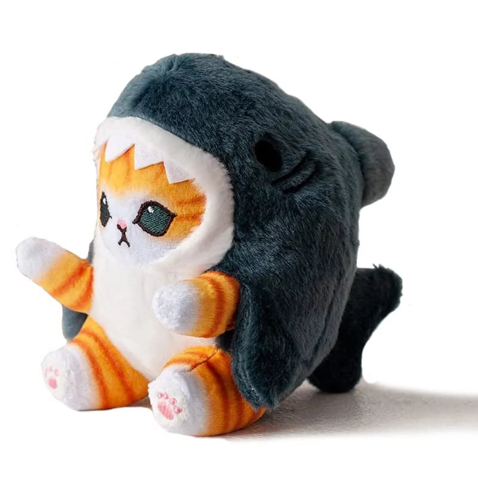 FOAUUH Cute Shark Cat Plush Toy Cat Stuffed Animal Plushies Doll, 5.2'' Soft Stuffed Shark Kitten Christmas Birthday Gifts for Kids Boys Girls