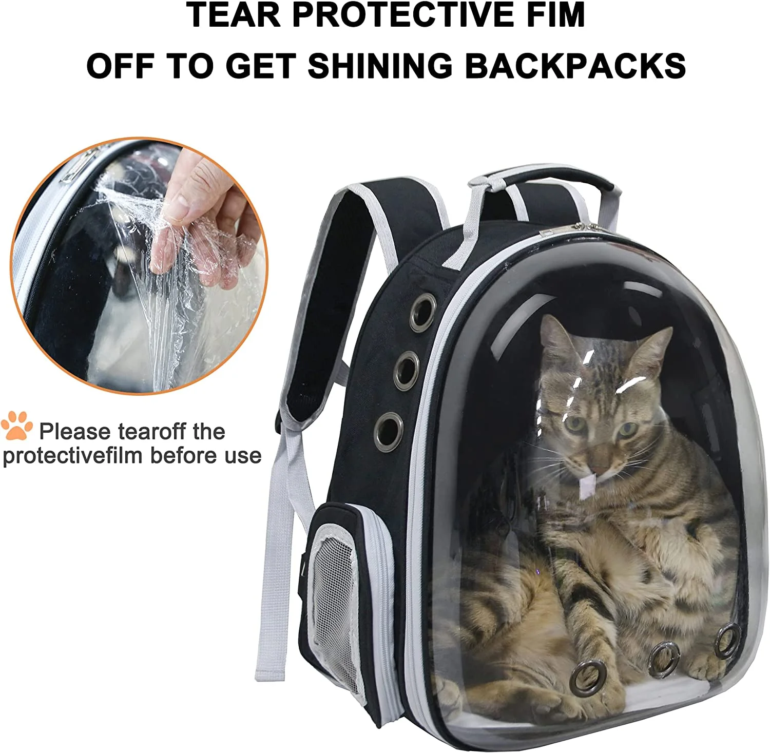 Cat Backpack Carrier, Airline Approved Bubble Bag Small Dog Backpack Carrier, Space Capsule Pet Carrier Dog Hiking Backpack Travel Carrier