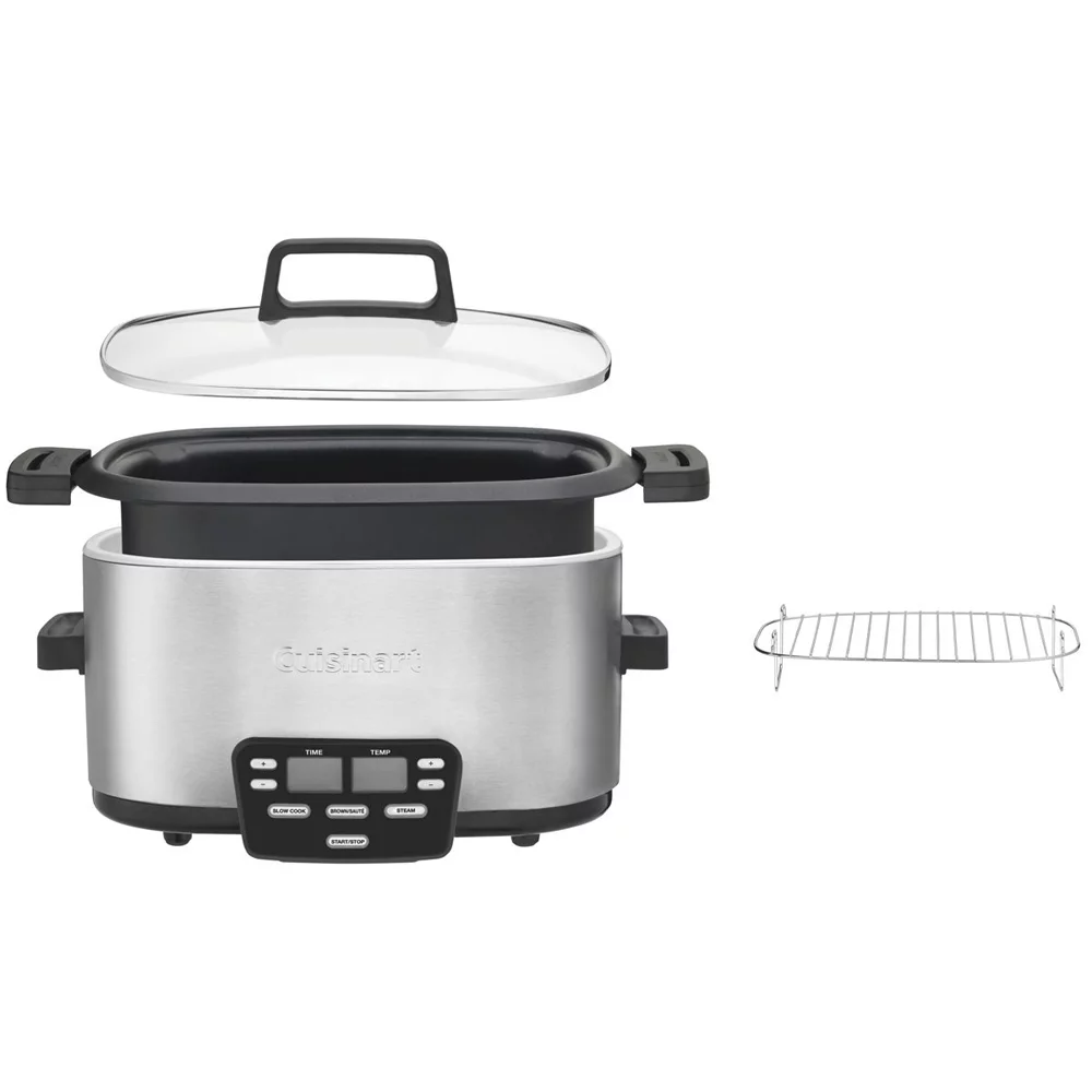 Cuisinart MSC-600 6 Quart 3-In-1 Cook Central Multicooker Slow Cooker Steamer Bundle with 1 YR CPS Enhanced Protection Pack