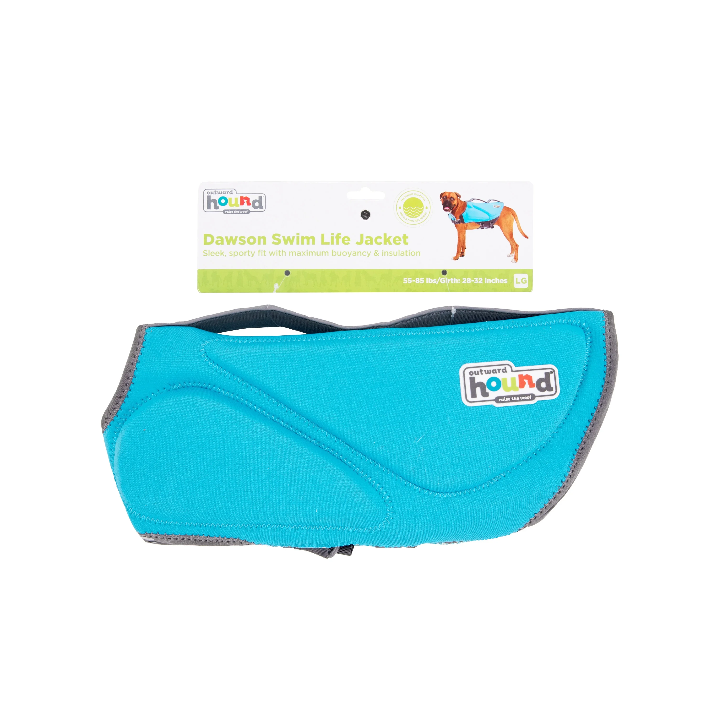 Outward Hound Dawson Swim Dog Life Jacket, Blue, Large