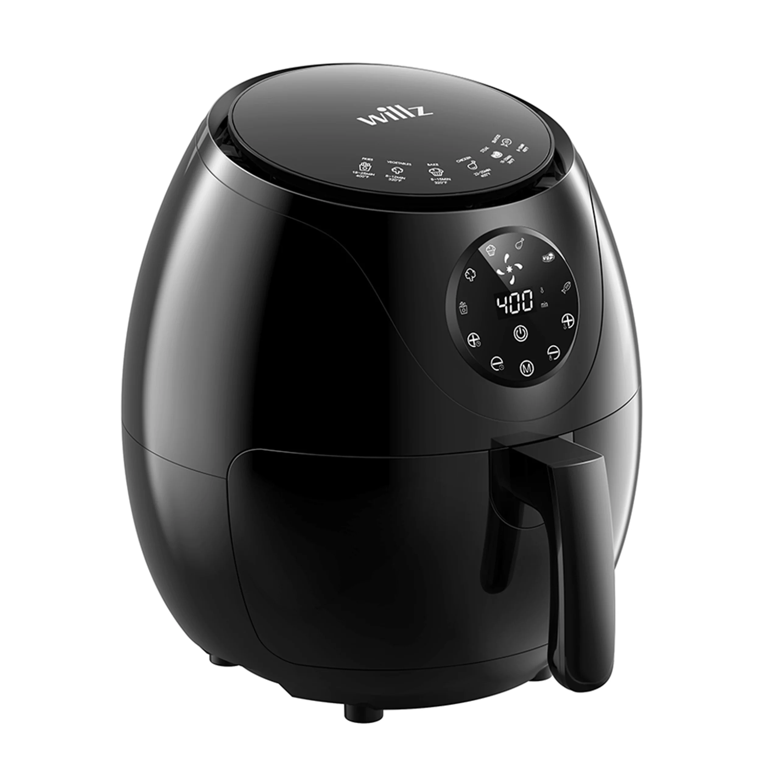 Willz 3.5 Quart Digital Air Fryer with 6 Preset Functions in Black