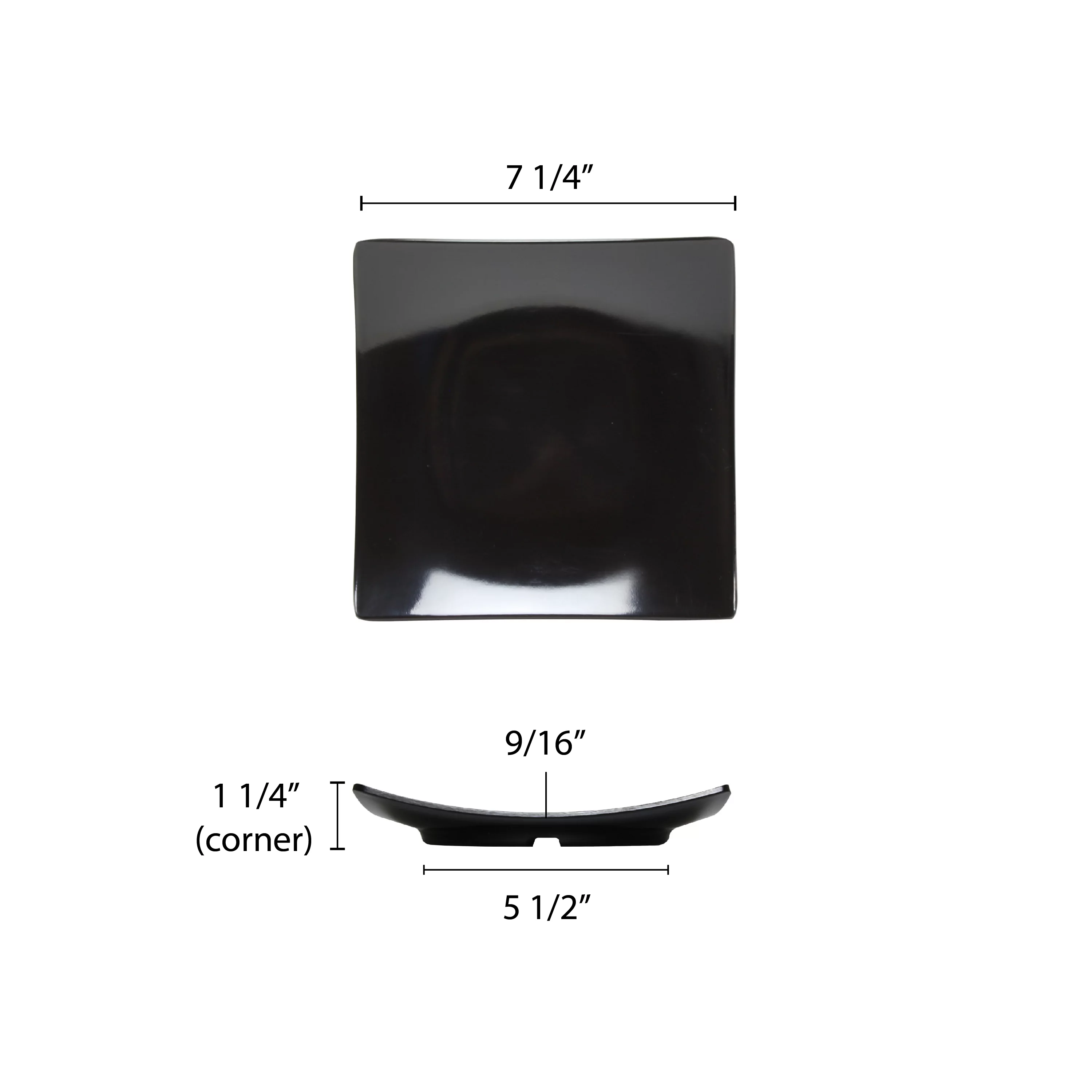 Excellante Classic Black Extra Heavy Weight Melamine Dinnerware Collection 7 3/8