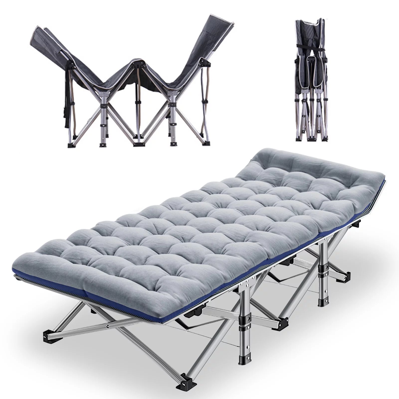 NAIZEA Folding Camping Cot With Mattress For Adults,Lightweight Folding Bed With Carry Bag For Office Nap And Beach Vocation