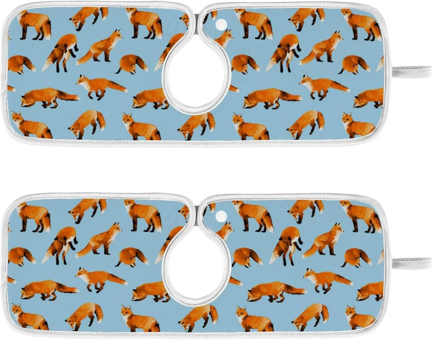 Coolnut 2 Pack Faucet Mats Splash Guard for Kitchen Sink,Hunting Foxes 23x5 Inch Super Absorbent Microfiber Sink Protector Mat, Kitchen Sink Mat Machine Washable Kitchen Sink Accessories