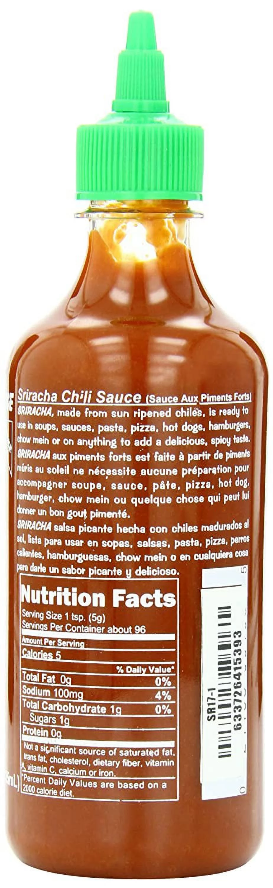 Huy Fong Sriracha Hot Chili Sauce, 17 oz Bottles, 2 pk