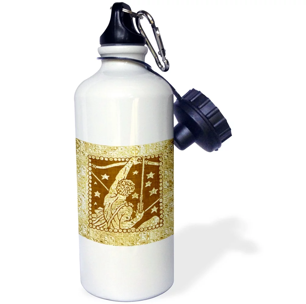 Zodiacal Constellation, Sagittarius, Gold and Brown Design 21 oz Sports Water Bottle wb-212248-1