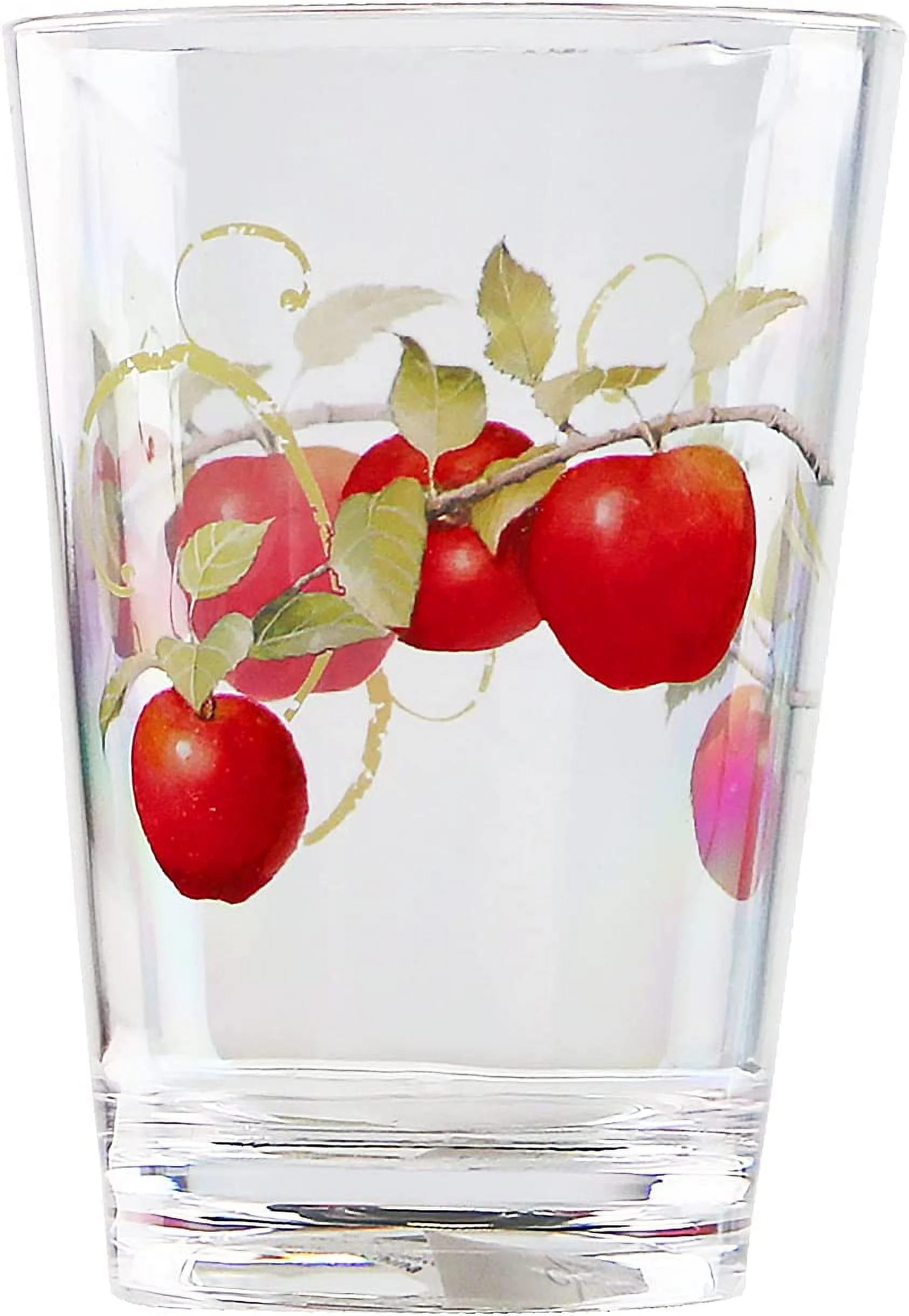 Reston Lloyd Pattern Drinkware Harvest Apple Collection by Sandy Clough Acrylic Juice Glass 8 oz, Set of 6, 6 Count (Pack of 1), clear