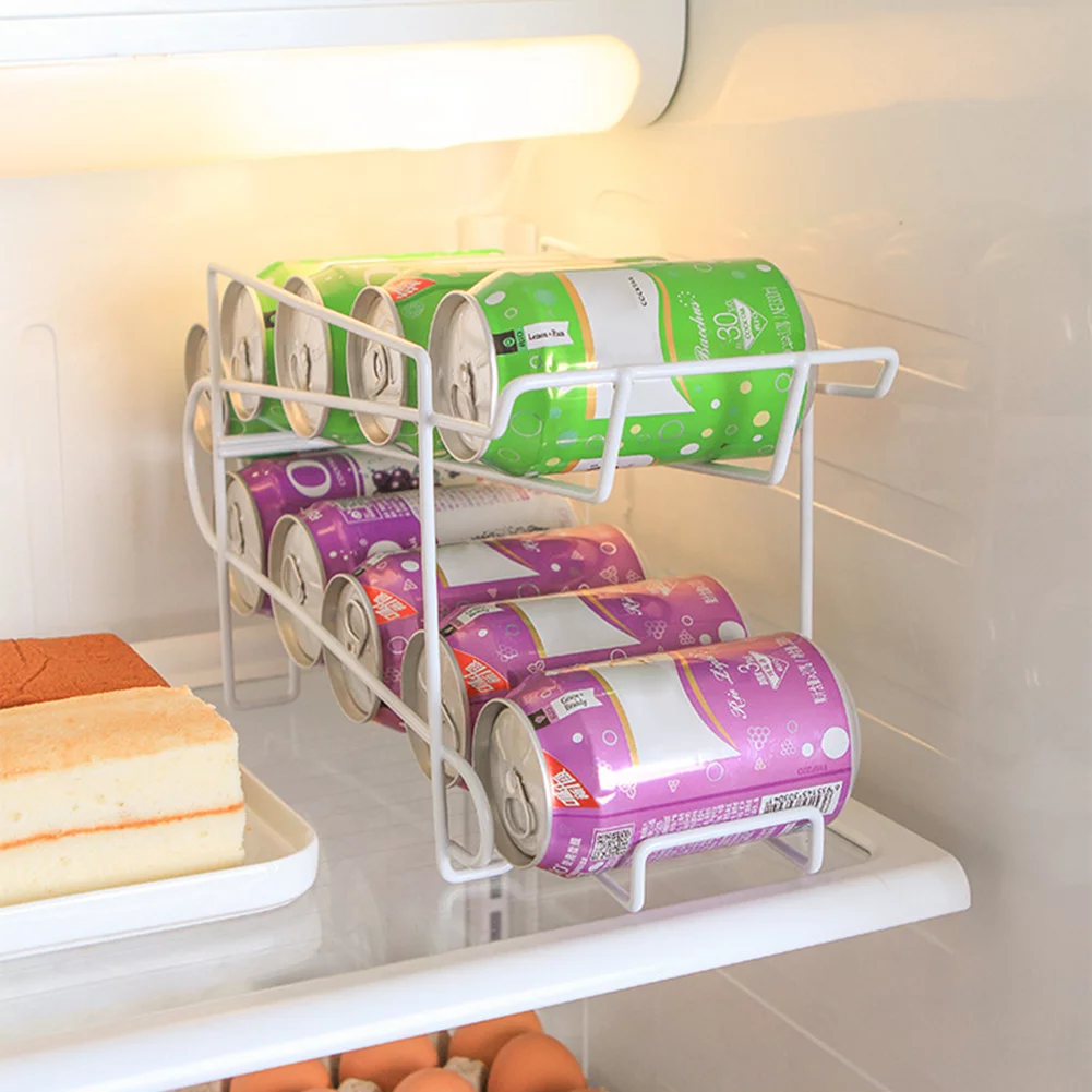 Double-layer Beer Soda Can 10 Storage Box Kitchen Fridge Drink Bottle Fridge Organizer;Double-layer Beer Soda Can 10 Storage Box Fridge Drink Bottle Organizer