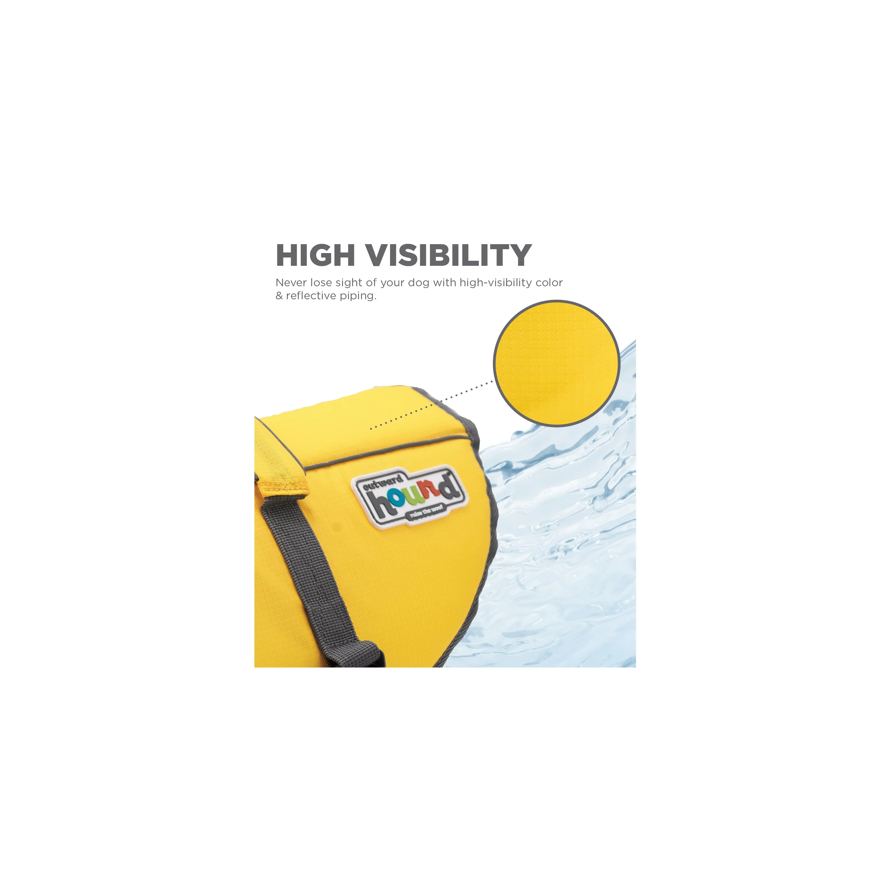 Outward Hound Granby Splash Dog Life Jacket, Yellow, Small