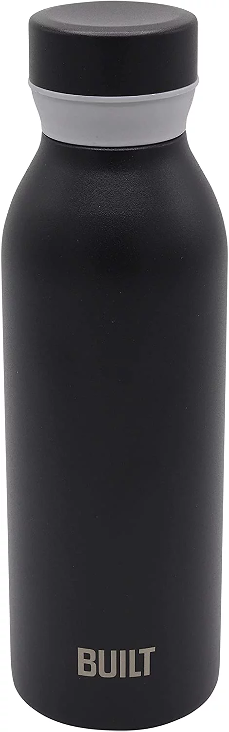 BUILT Cascade Water Bottle, 18 ounces, Black