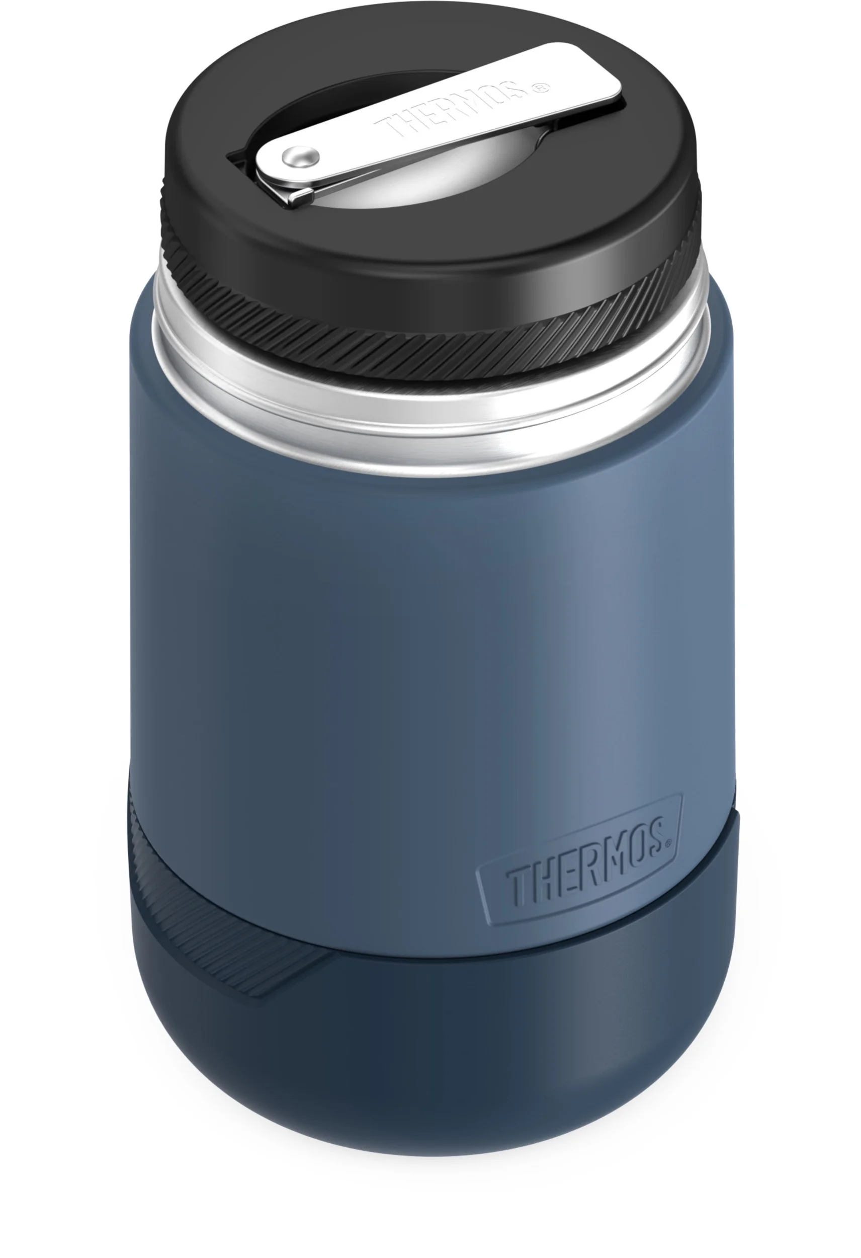Thermos Alta Stainless Steel Vacuum Insulated Food Jar with Spoon, 18oz, Dark Blue