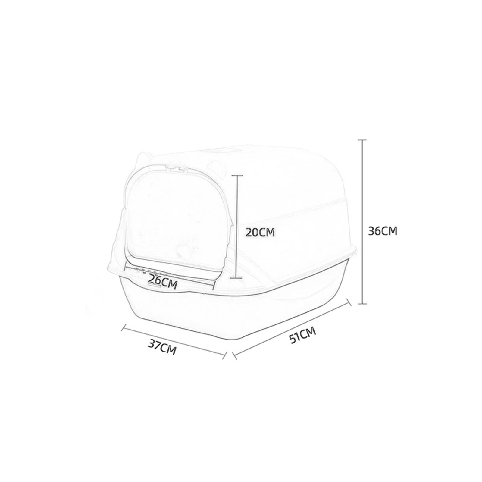 Enclosed and Covered Cat Toilet Bedpan Pet Litter Tray Hooded Cat Litter Box Pink