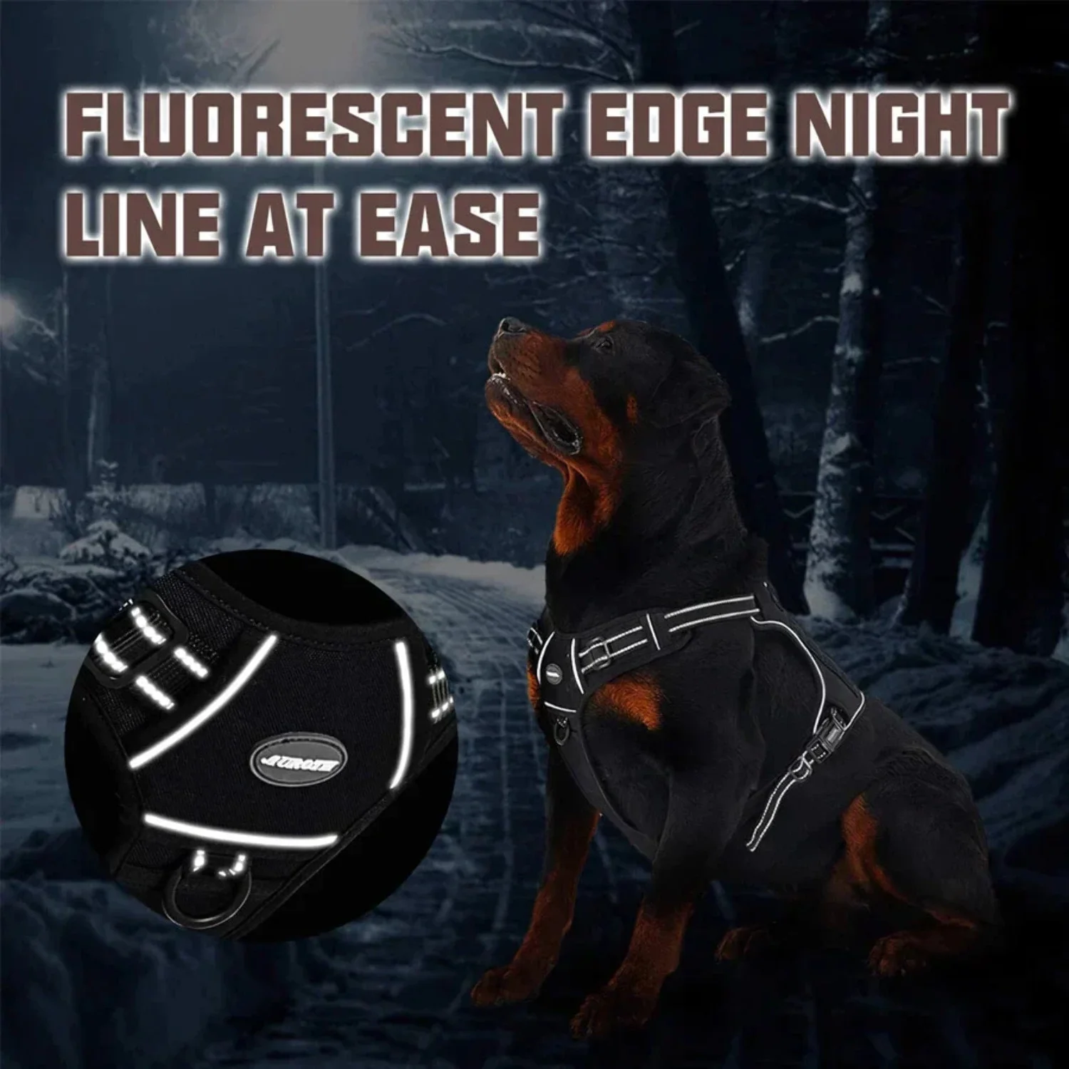 Auroth Tactical Dog Harness Adjustable Metal Buckles Dog Vest with Handle, No Pulling Front Leash Clip - Gray